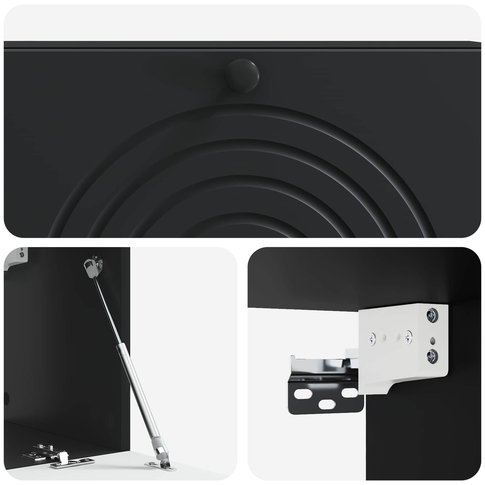 Sieninė TV spintelė Juoda 98 x 31 x 30 cm Apdirbta mediena