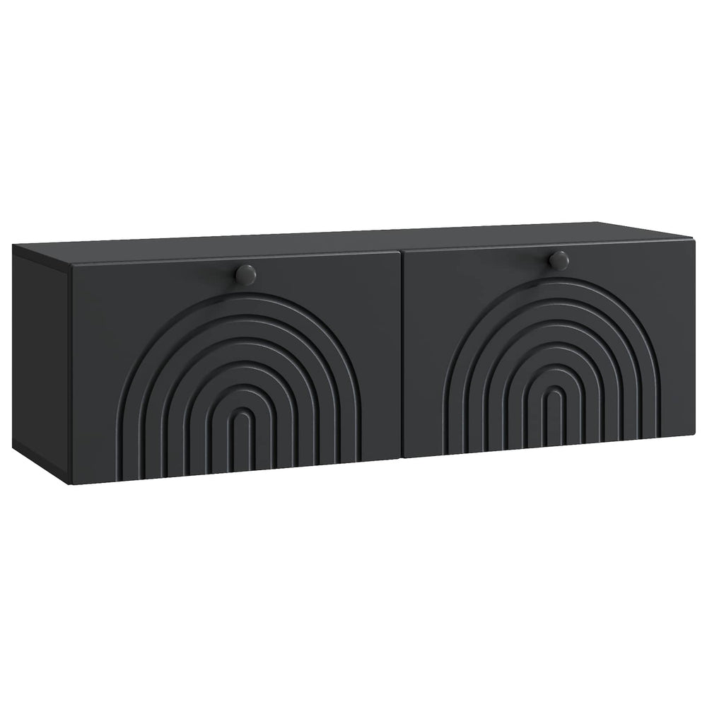 Sieninė TV spintelė Juoda 98 x 31 x 30 cm Apdirbta mediena