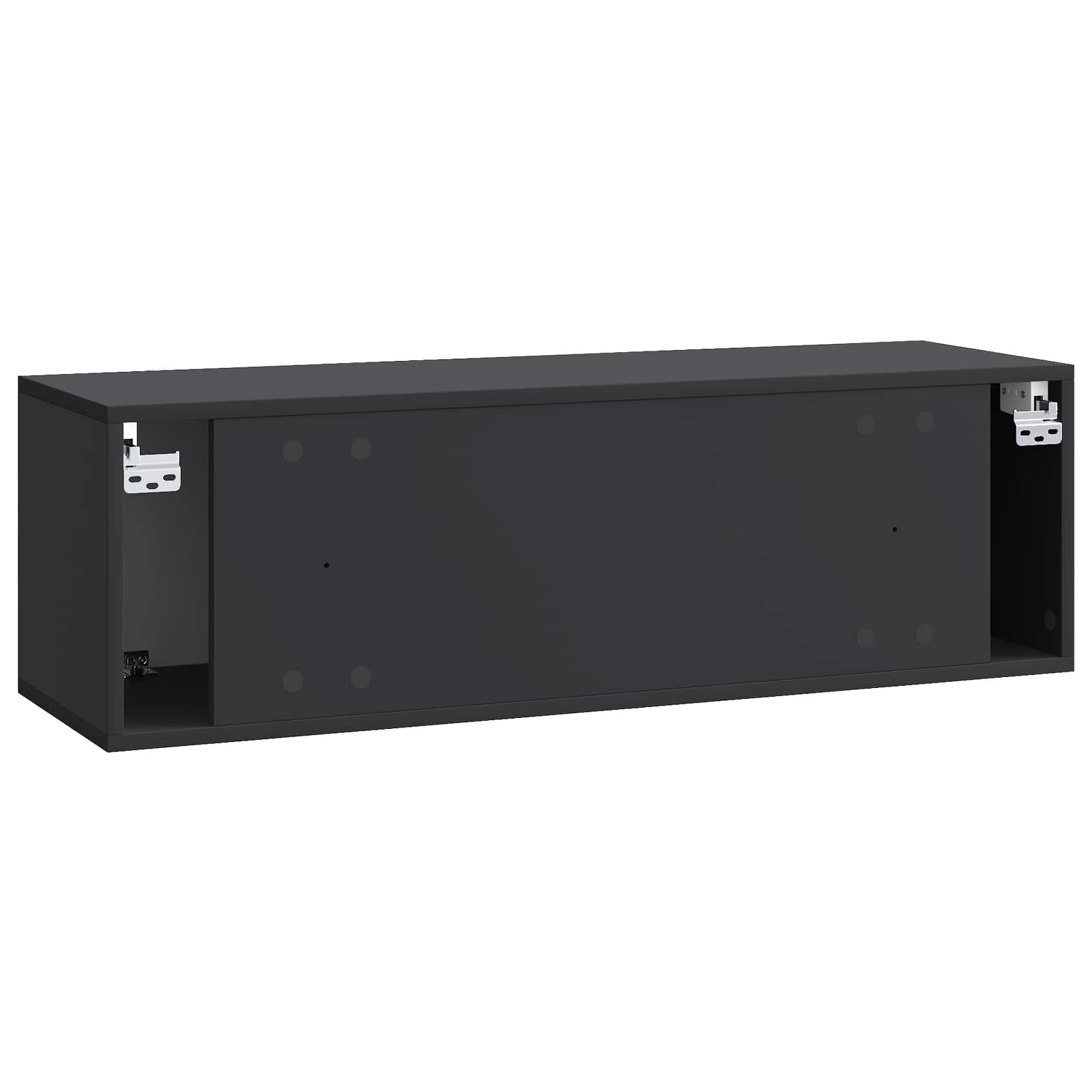 Sieninė TV spintelė Juoda 98 x 31 x 30 cm Apdirbta mediena