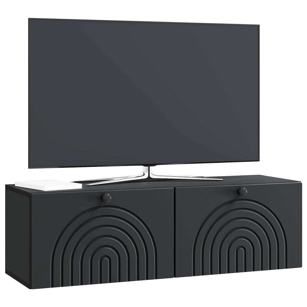 Sieninė TV spintelė Juoda 98 x 31 x 30 cm Apdirbta mediena
