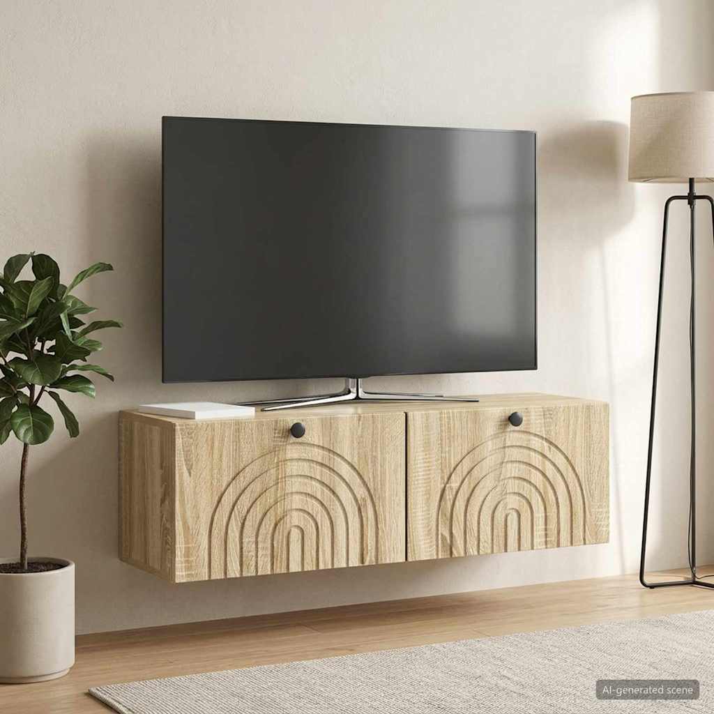 Sieninė TV spintelė Sonoma ąžuolas 98 x 31 x 30 cm
