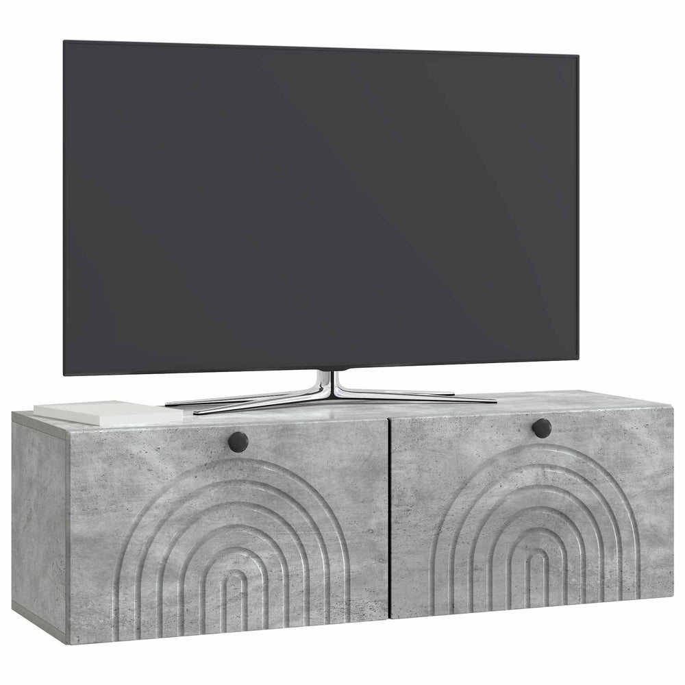 Sieninė TV spintelė Betono pilka 98 x 31 x 30 cm
