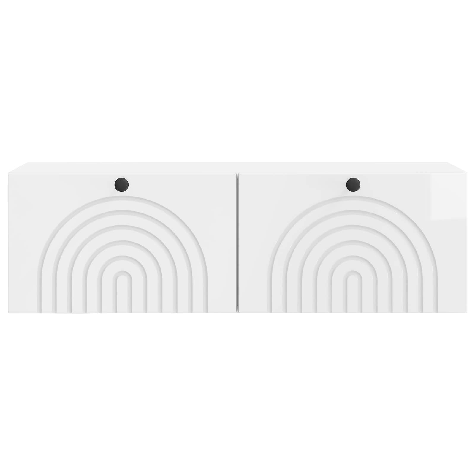 Sieninė TV spintelė Itin blizgi balta 98 x 31 x 30 cm