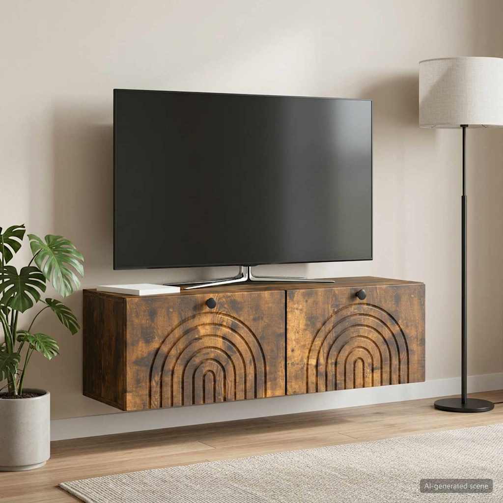Sieninė TV spintelė Dūminio ąžuolo 98 x 31 x 30 cm