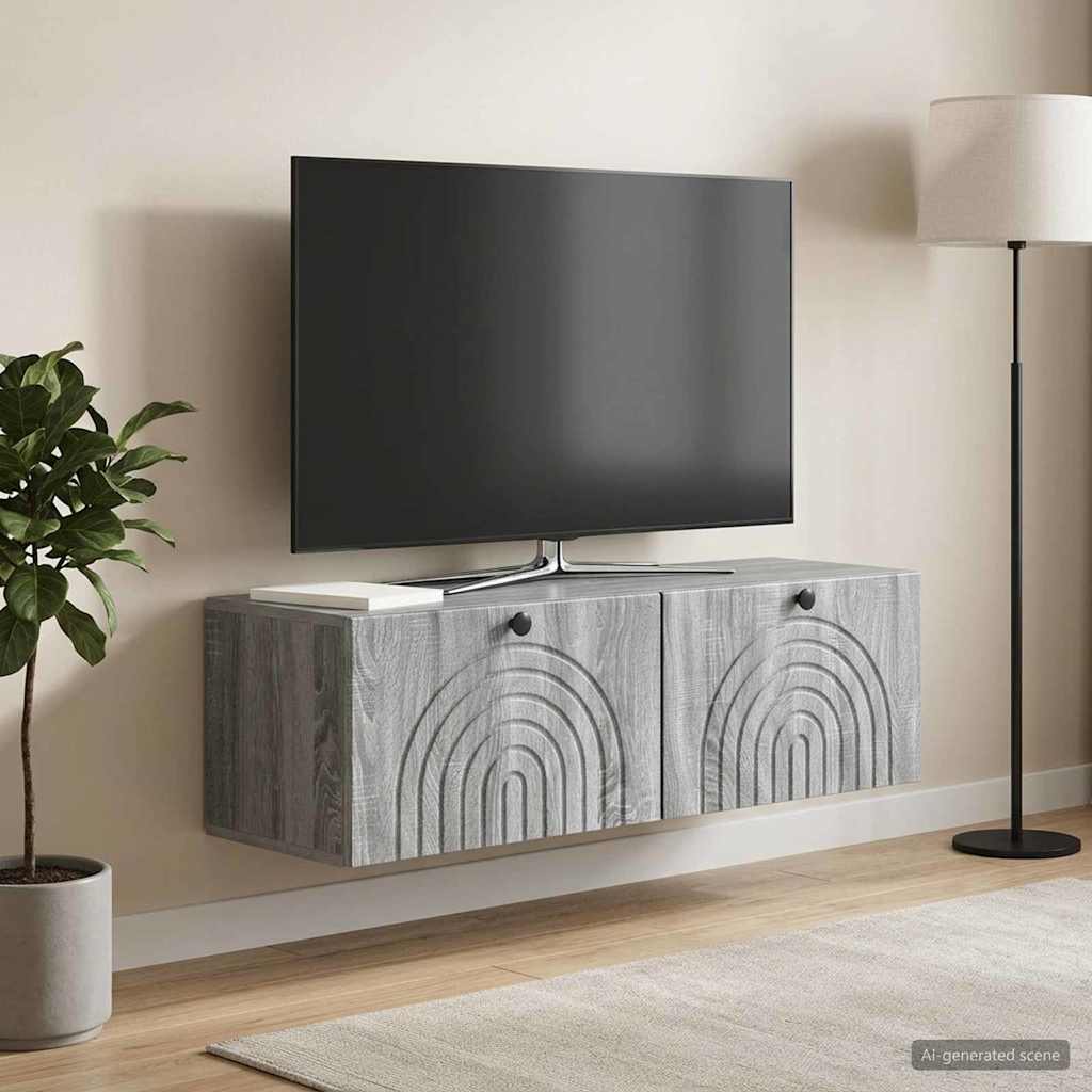 Sienas TV skapītis Pelēka Sonoma ozolkoka 98 x 31 x 30 cm