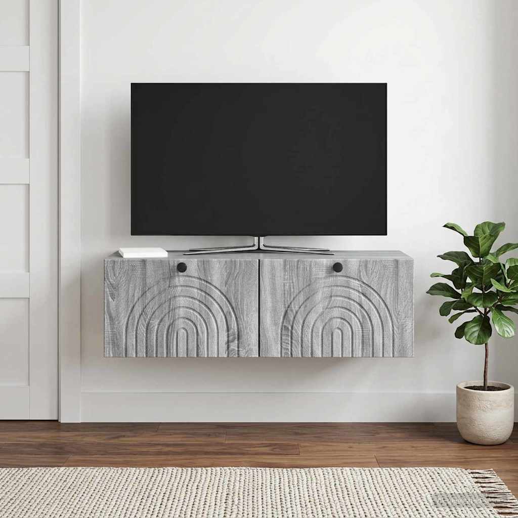 Sienas TV skapītis Pelēka Sonoma ozolkoka 98 x 31 x 30 cm