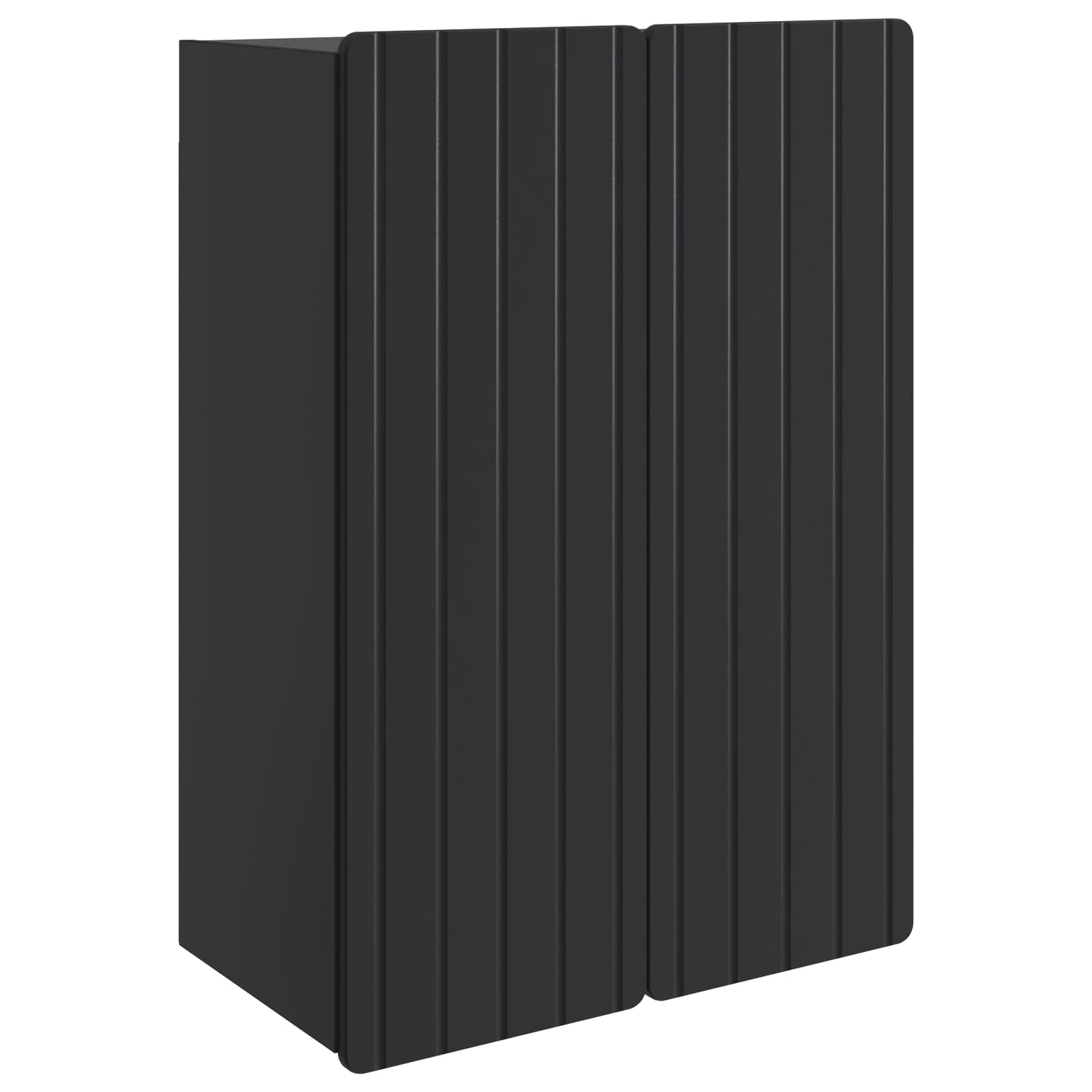 Prie sienos montuojama spinta Juoda 66 x 34,5 x 92 cm