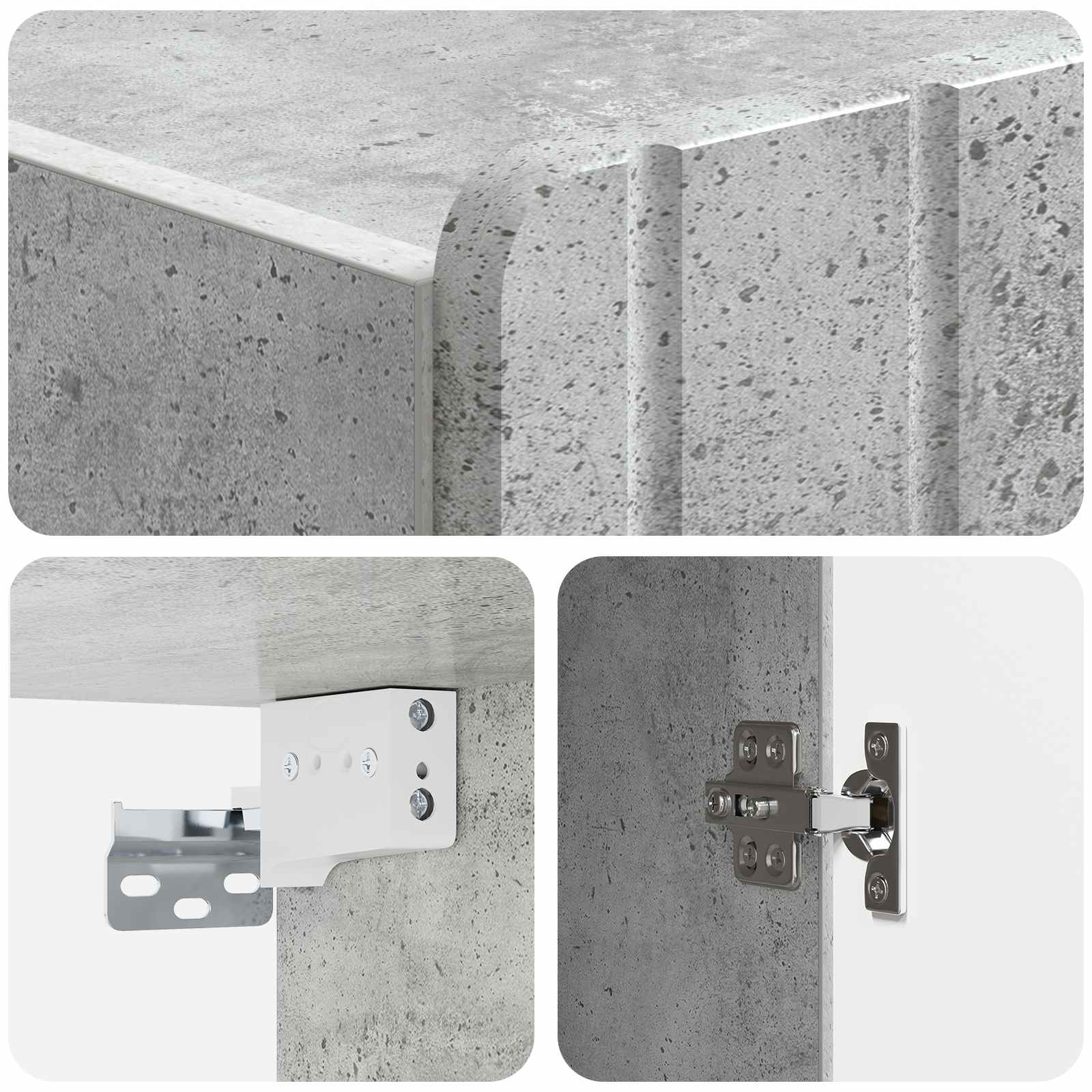Prie sienos montuojama spinta Betono pilka 66 x 34,5 x 92 cm