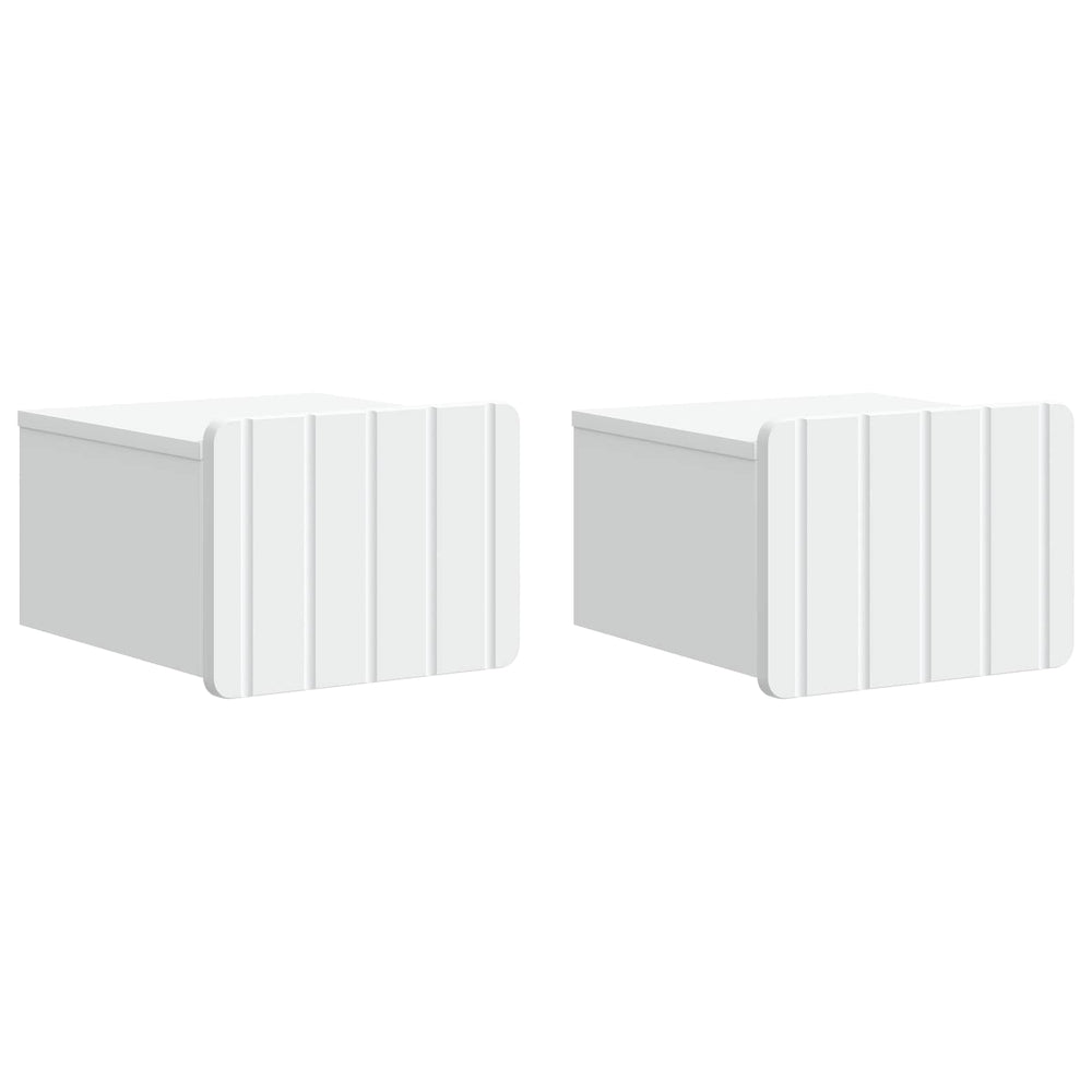 Sieninis naktinis staliukas 2 pcs Balta 33 x 34,5 x 24 cm