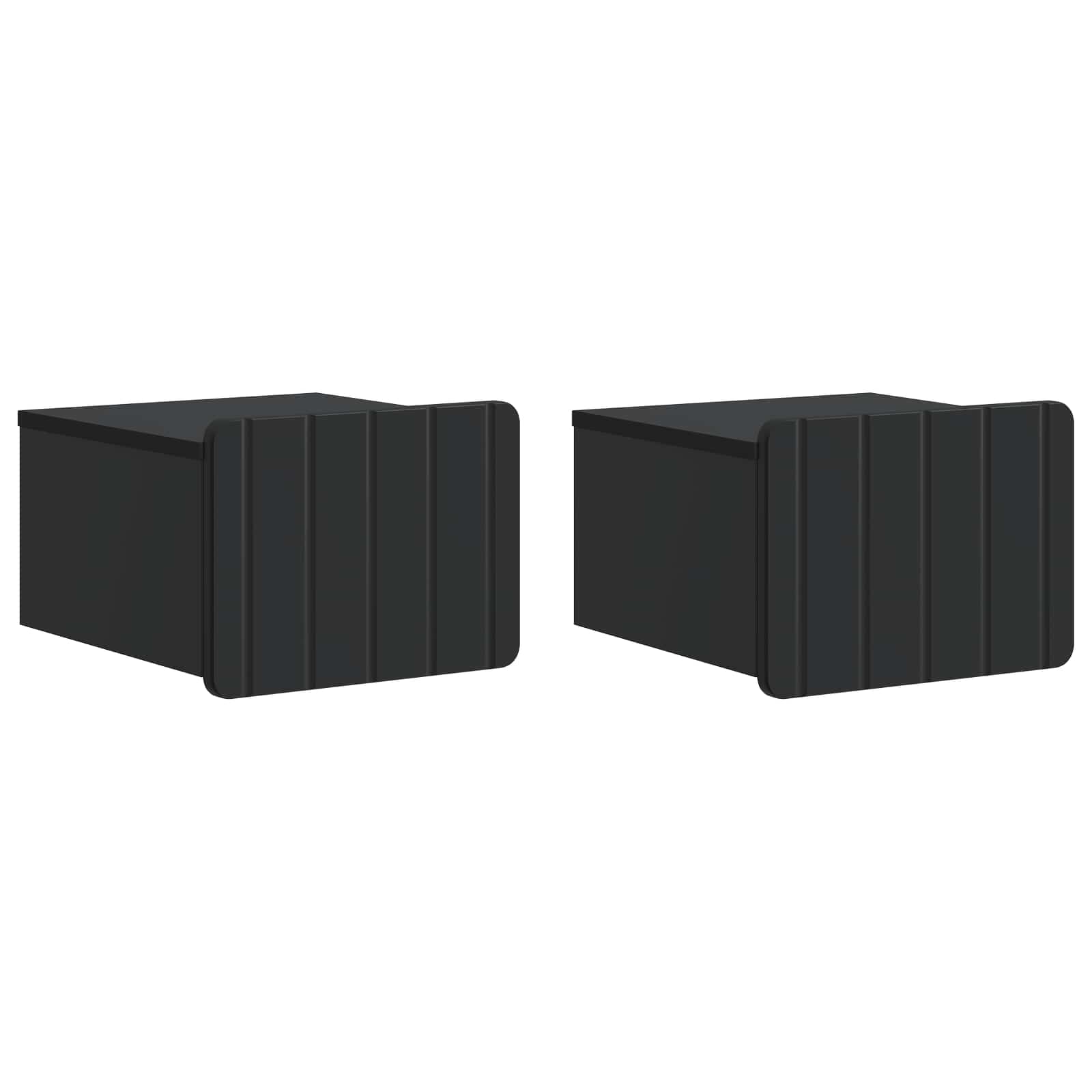 Sieninis naktinis staliukas 2 pcs Juoda 33 x 34,5 x 24 cm
