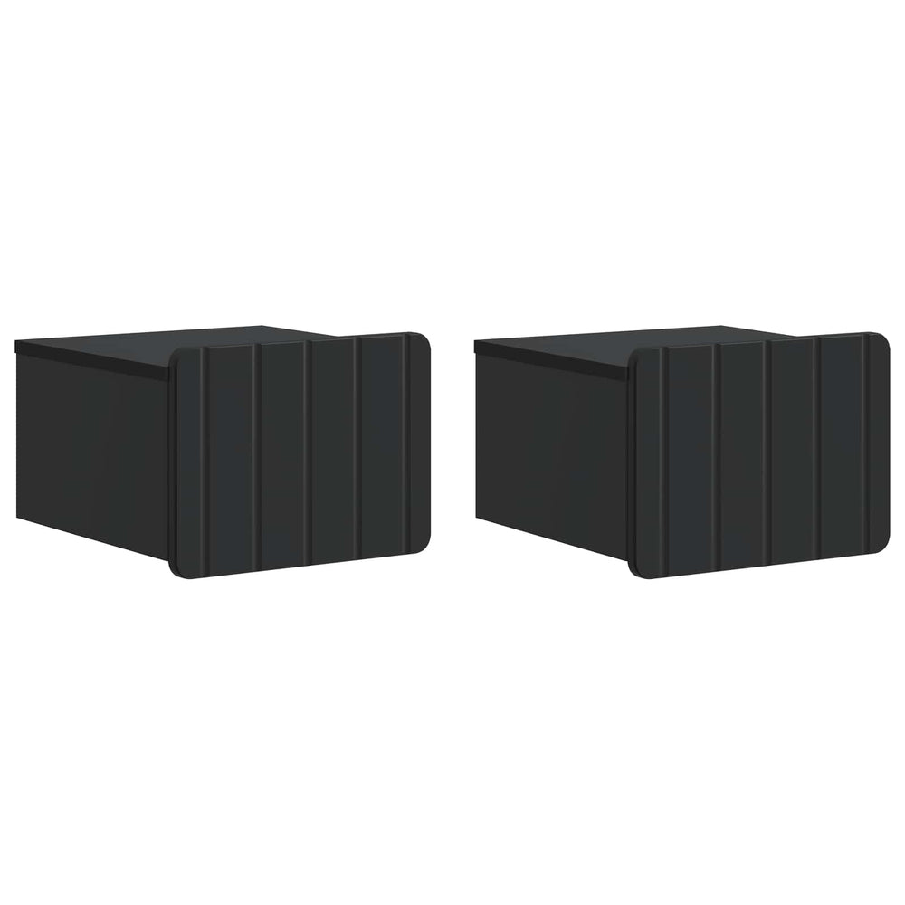Sieninis naktinis staliukas 2 pcs Juoda 33 x 34,5 x 24 cm