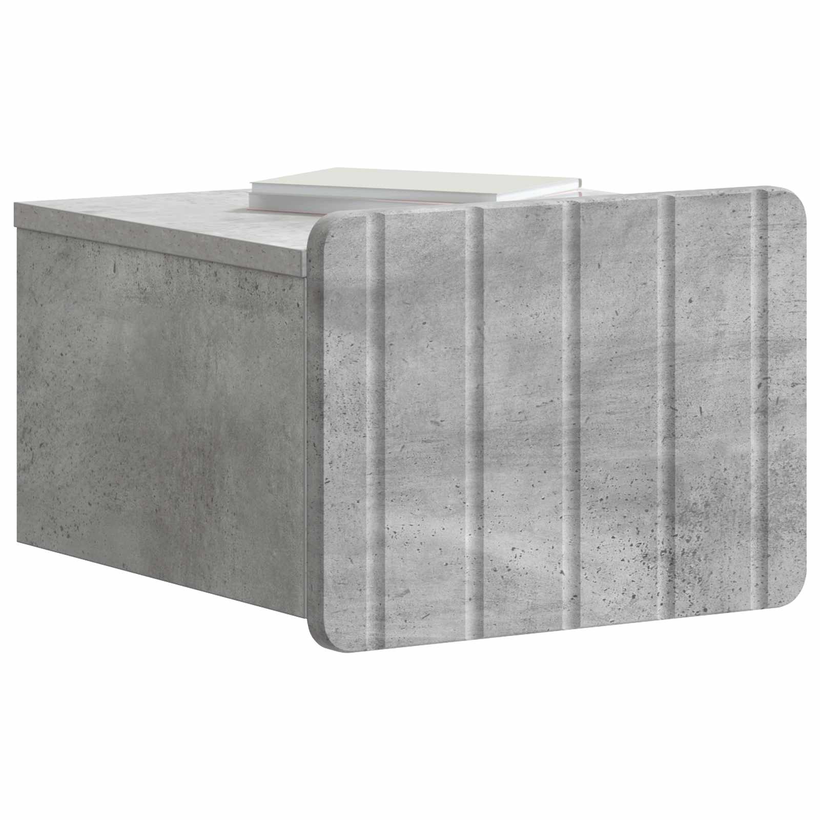Sieninis naktinis staliukas Betono pilka 33 x 34,5 x 24 cm