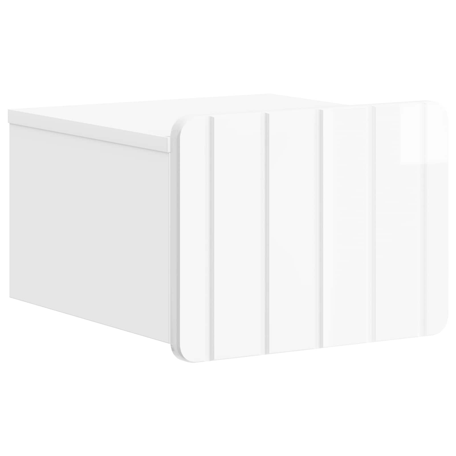 Sieninis naktinis staliukas Itin blizgi balta 33 x 34,5 x 24 cm