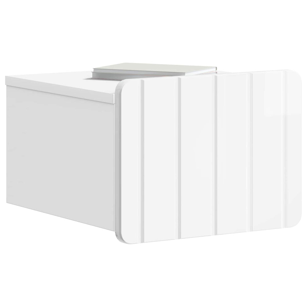 Sieninis naktinis staliukas Itin blizgi balta 33 x 34,5 x 24 cm