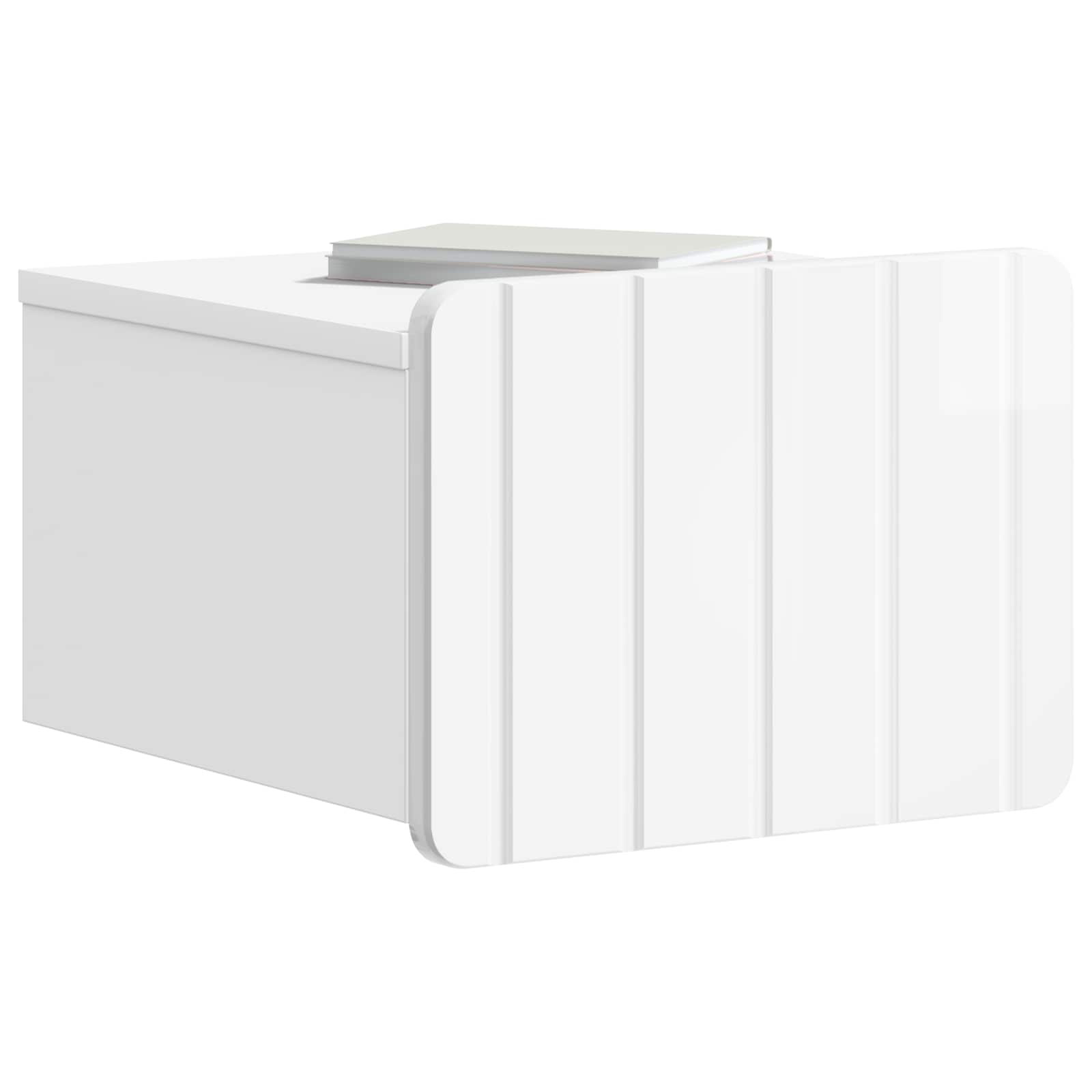 Sieninis naktinis staliukas Itin blizgi balta 33 x 34,5 x 24 cm