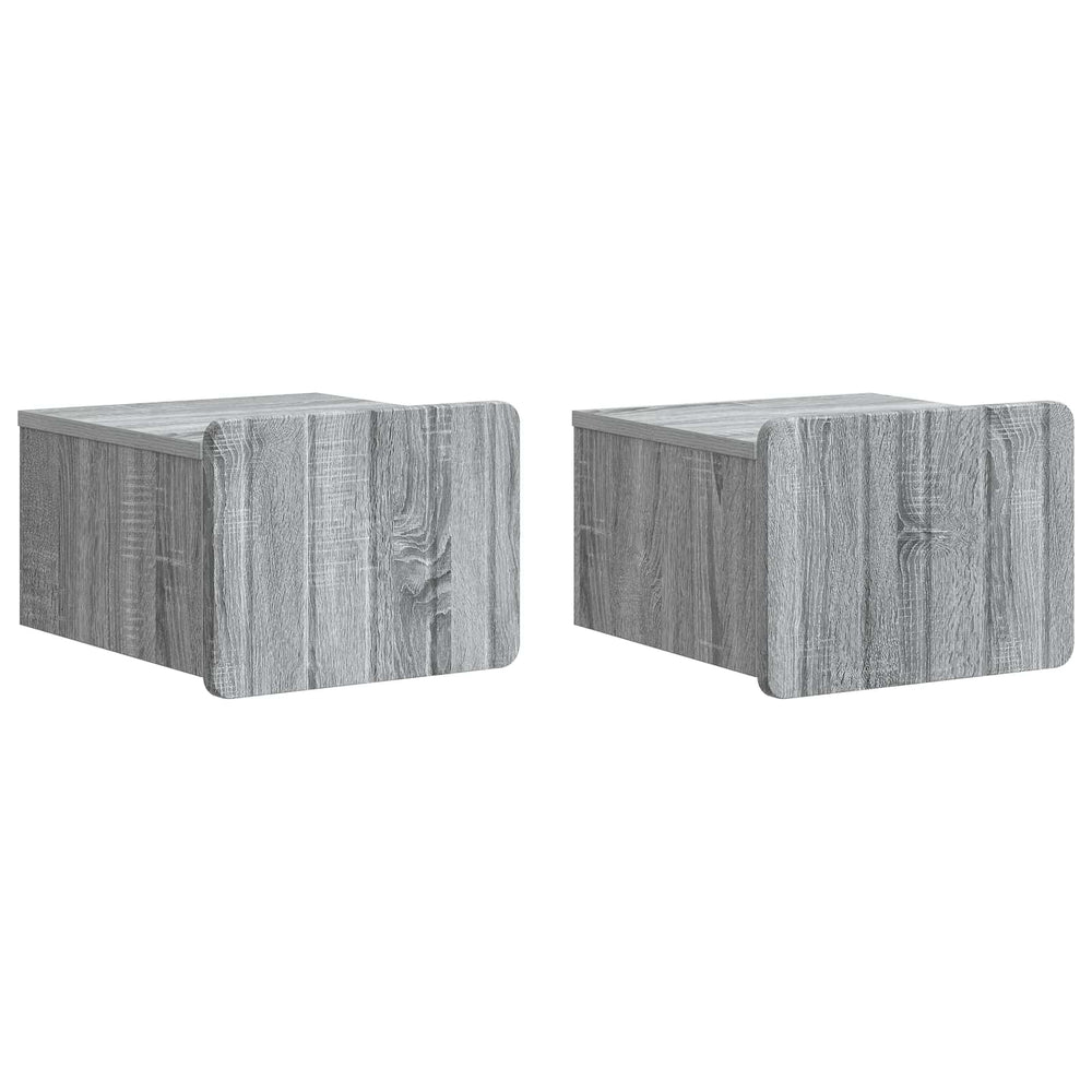 Sieninis naktinis staliukas 2 pcs Pilka sonoma ąžuolo