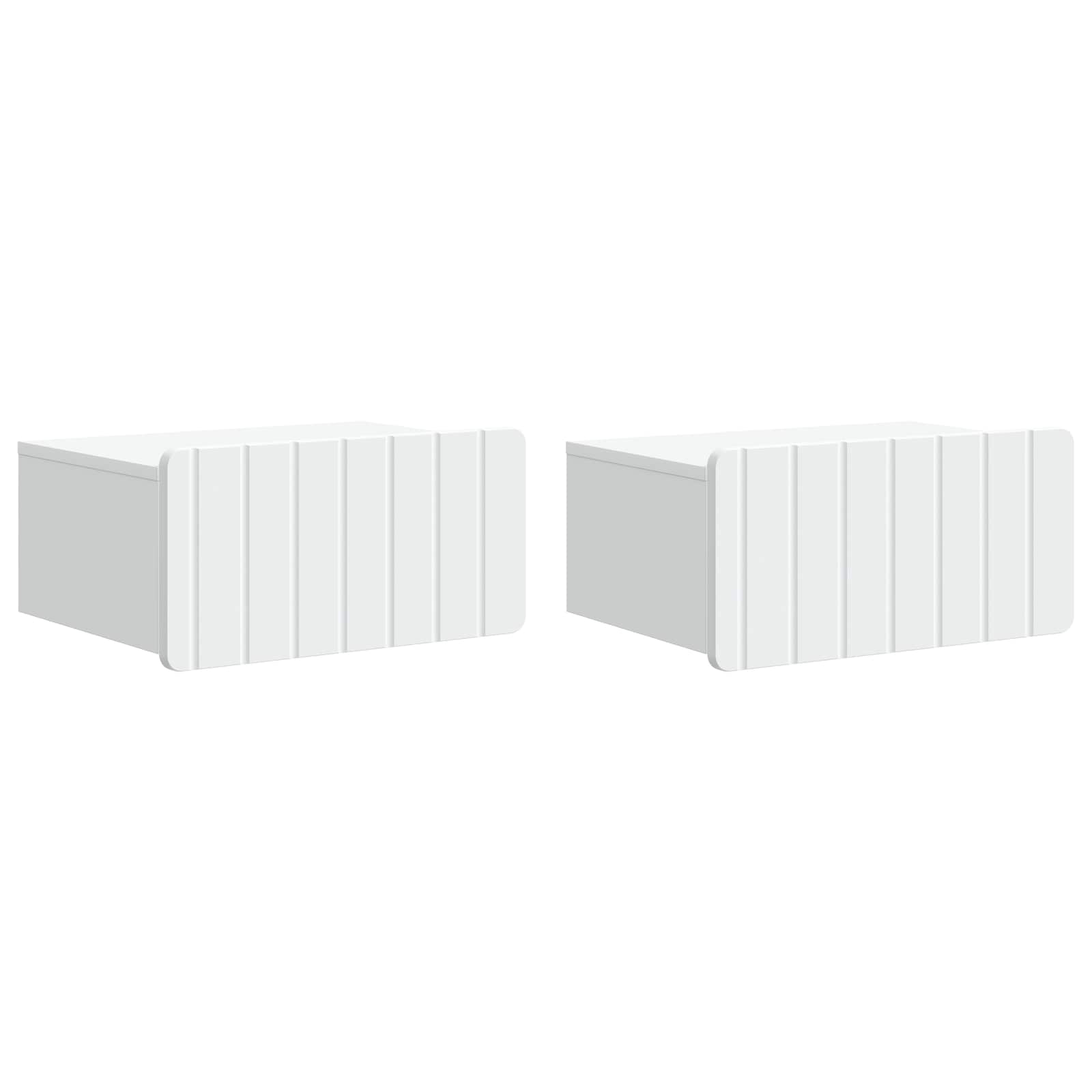 Sieninis naktinis staliukas 2 pcs Balta 49 x 34,5 x 24 cm
