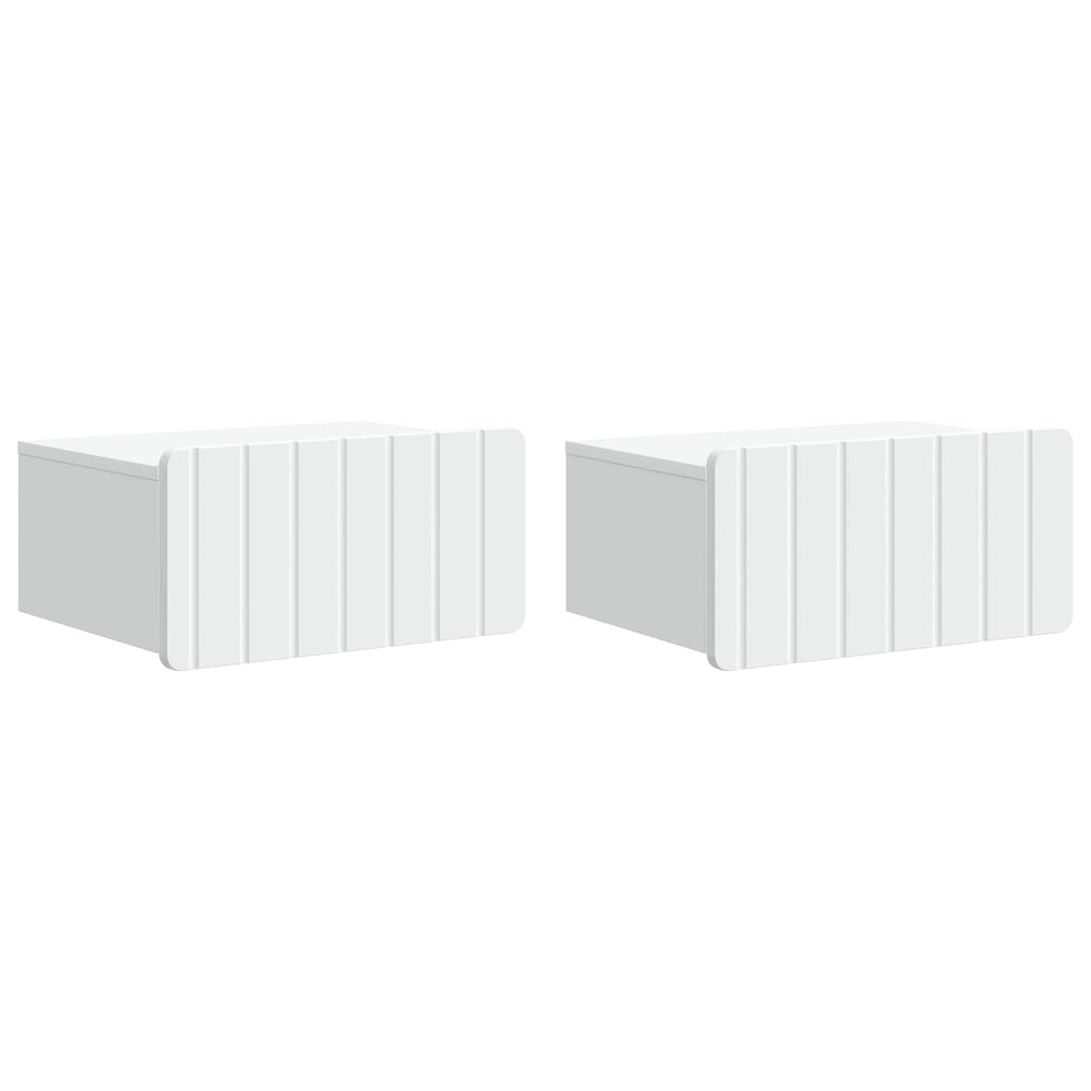 Sieninis naktinis staliukas 2 pcs Balta 49 x 34,5 x 24 cm