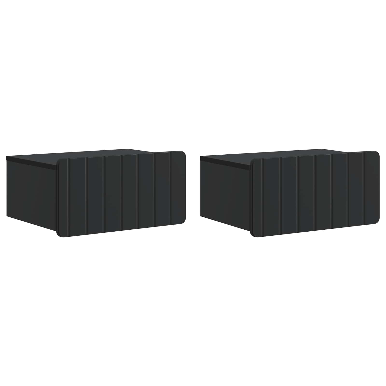 Sieninis naktinis staliukas 2 pcs Juoda 49 x 34,5 x 24 cm