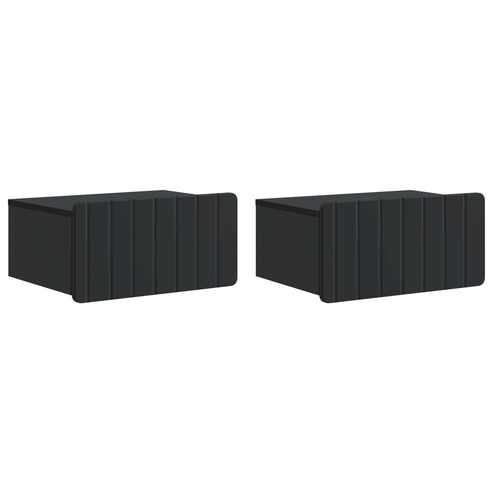Sieninis naktinis staliukas 2 pcs Juoda 49 x 34,5 x 24 cm