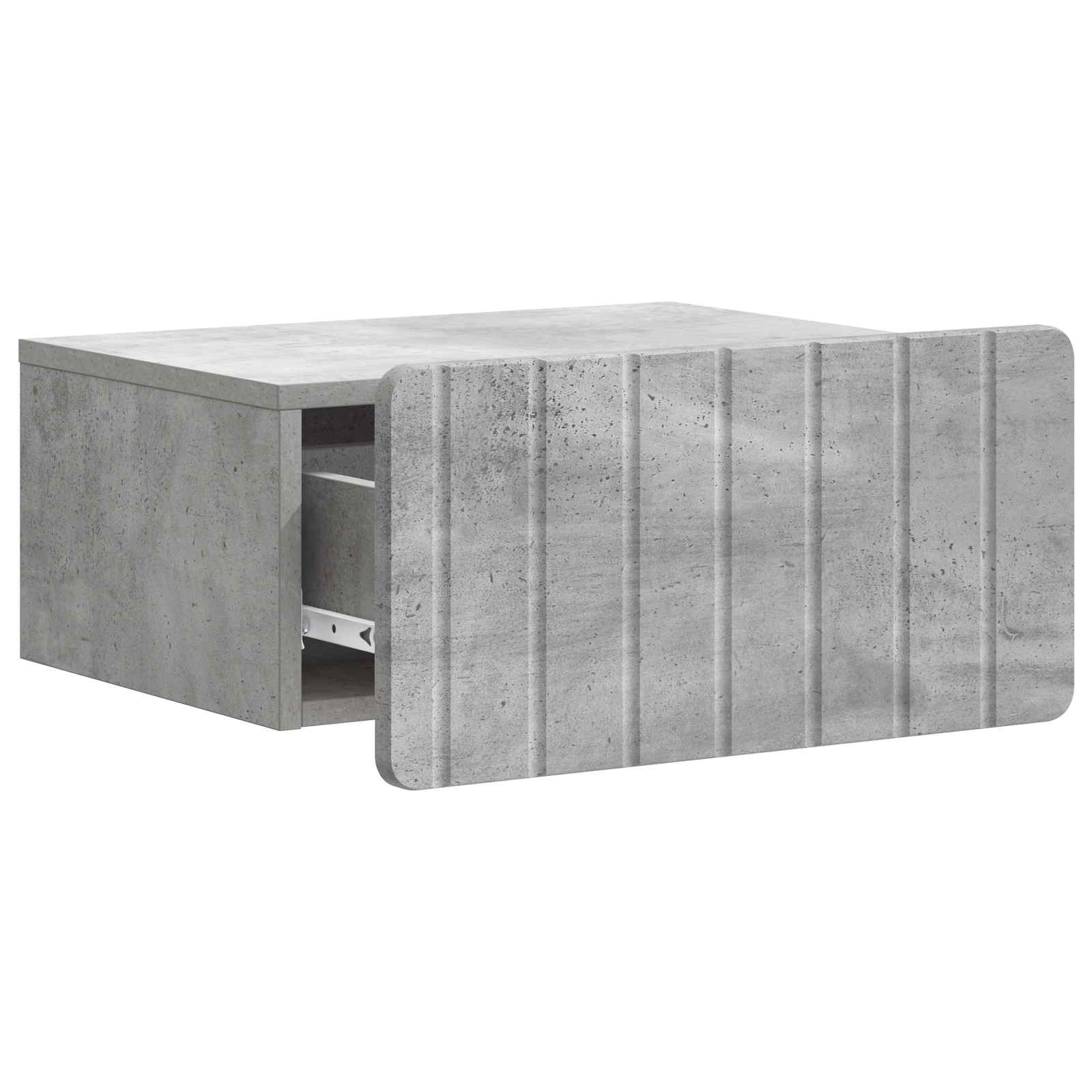 Sieninis naktinis staliukas Betono pilka 49 x 34,5 x 24 cm