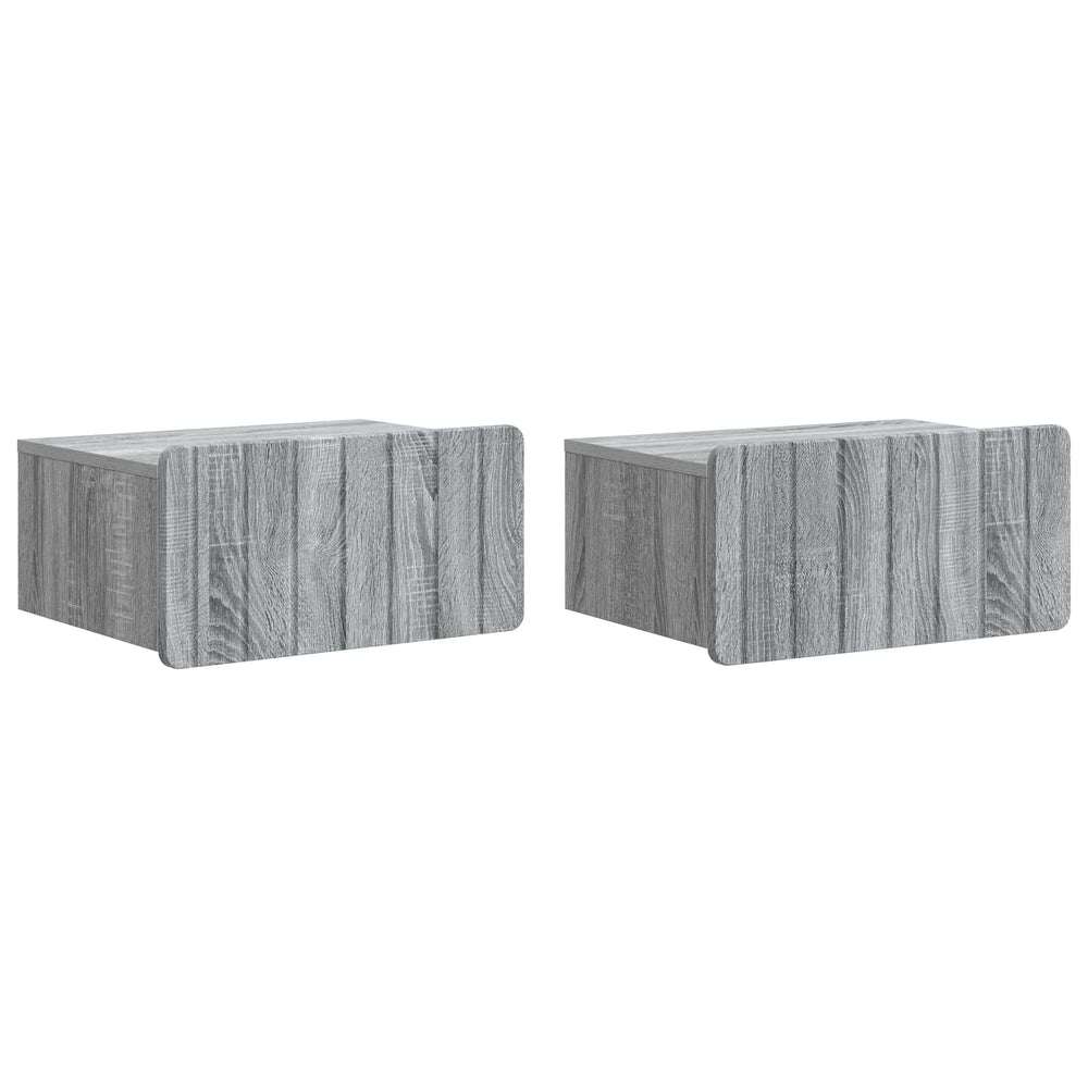 Sieninis naktinis staliukas 2 pcs Pilka sonoma ąžuolo