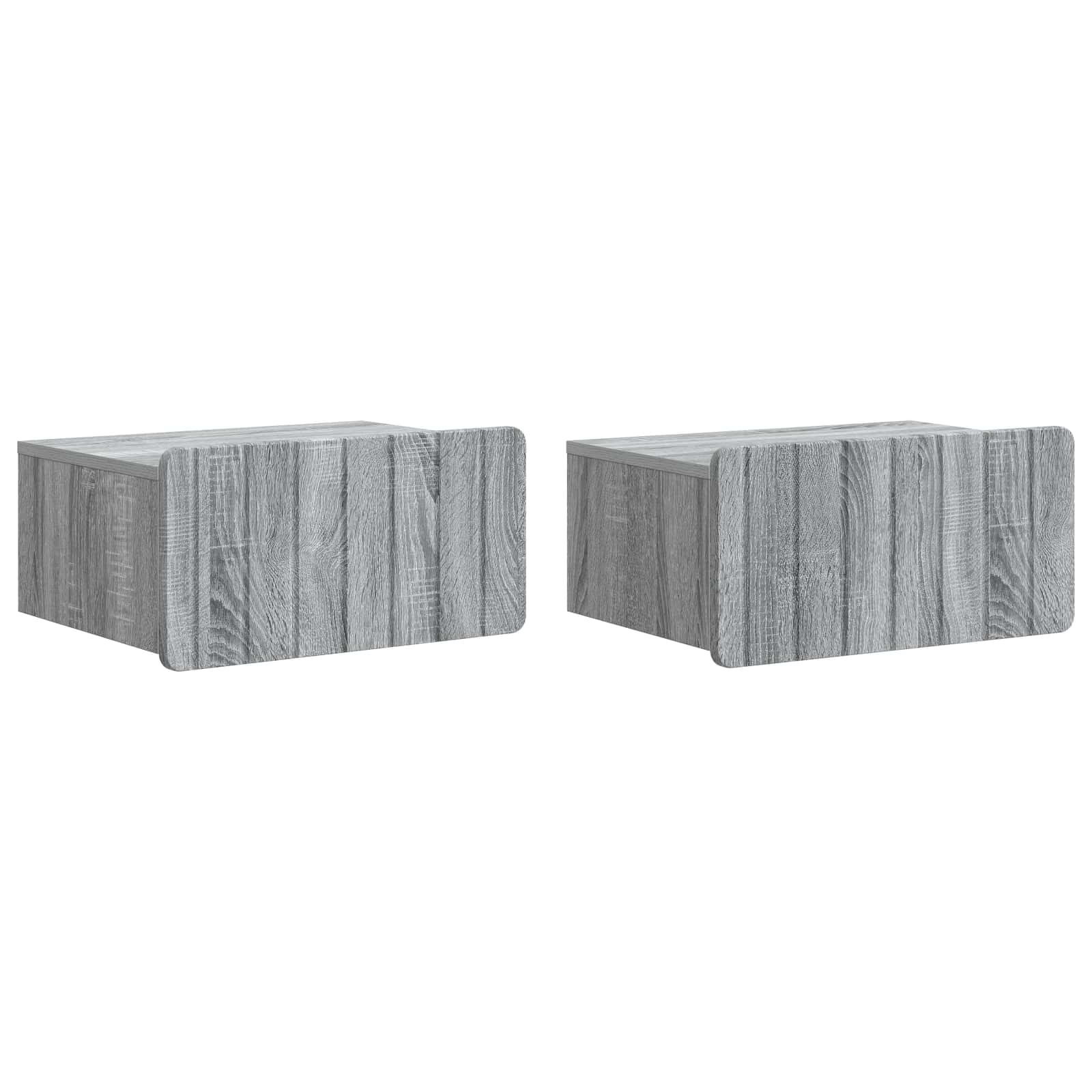 Sieninis naktinis staliukas 2 pcs Pilka sonoma ąžuolo