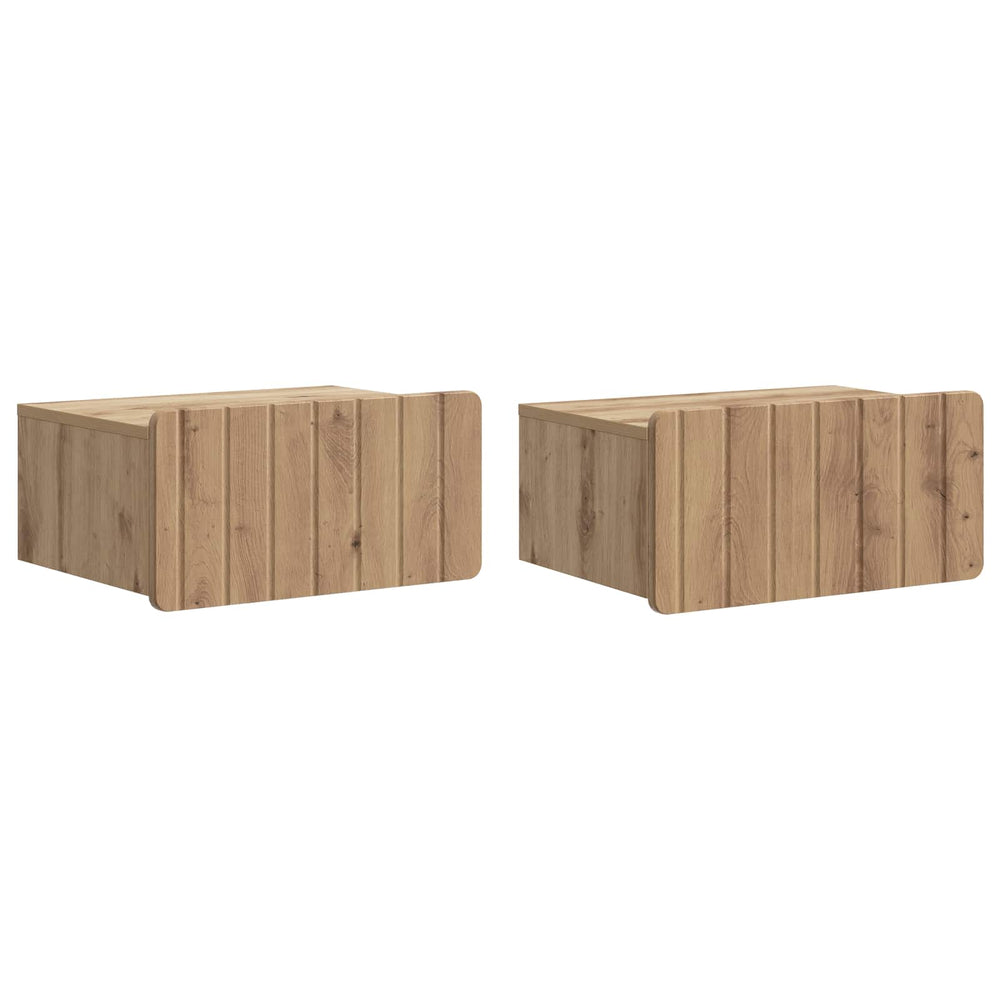 Sieninis naktinis staliukas su stalčių 2 pcs Artisano ąžuolo