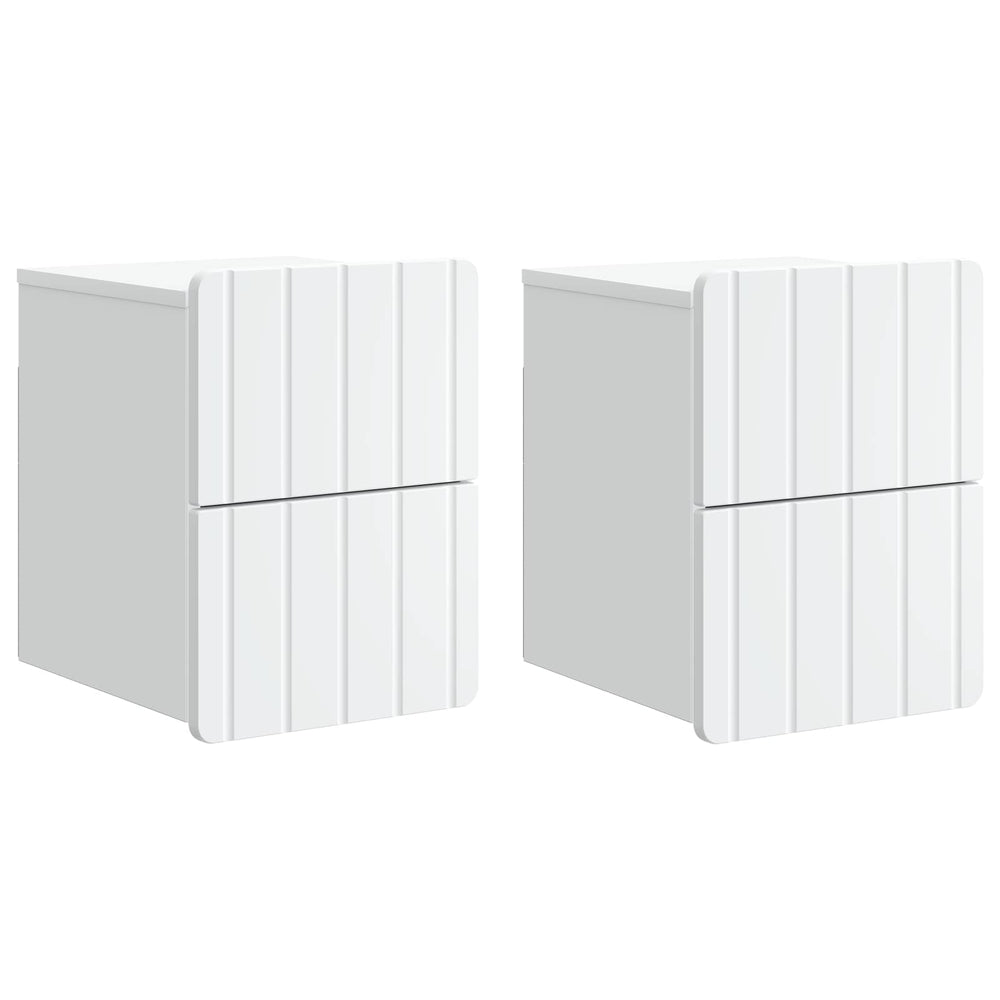 Sieninis naktinis staliukas 2 pcs Balta 33 x 34,5 x 43 cm