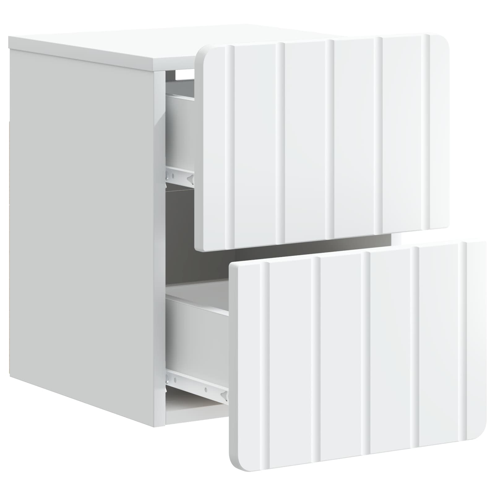 Sieninis naktinis staliukas 2 pcs Balta 33 x 34,5 x 43 cm