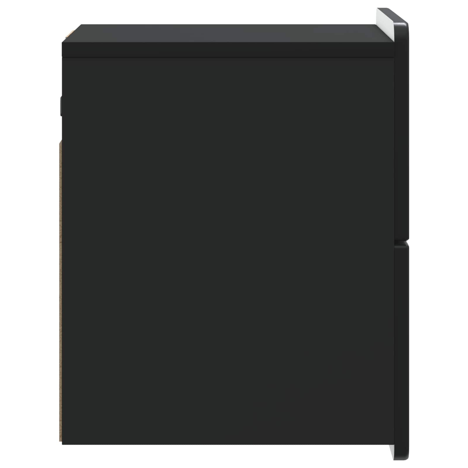 Sieninis naktinis staliukas 2 pcs Juoda 33 x 34,5 x 43 cm