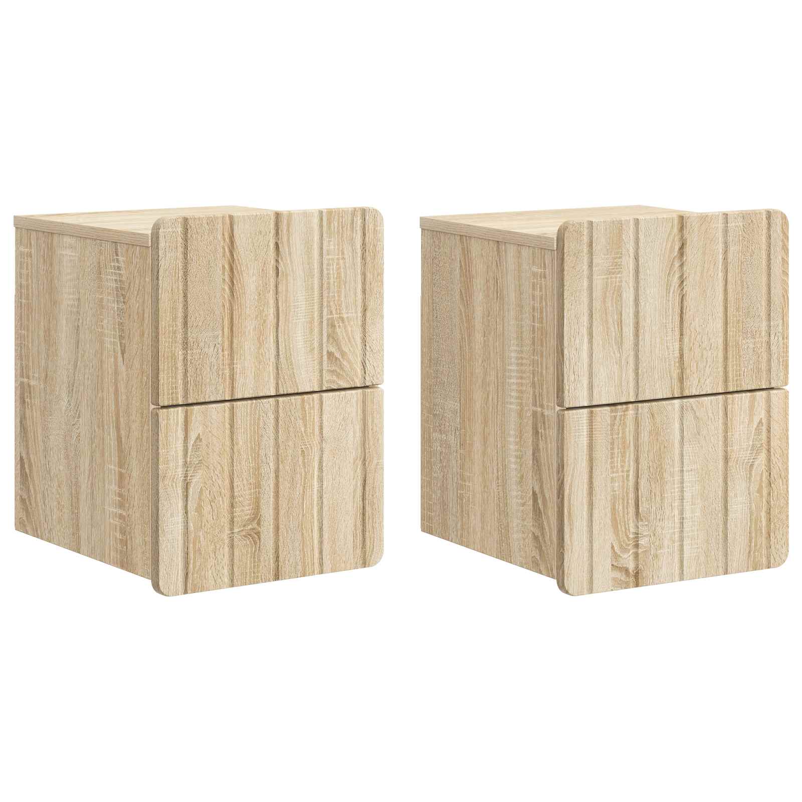 Sieninis naktinis staliukas su stalčių 2 pcs Sonoma ąžuolas