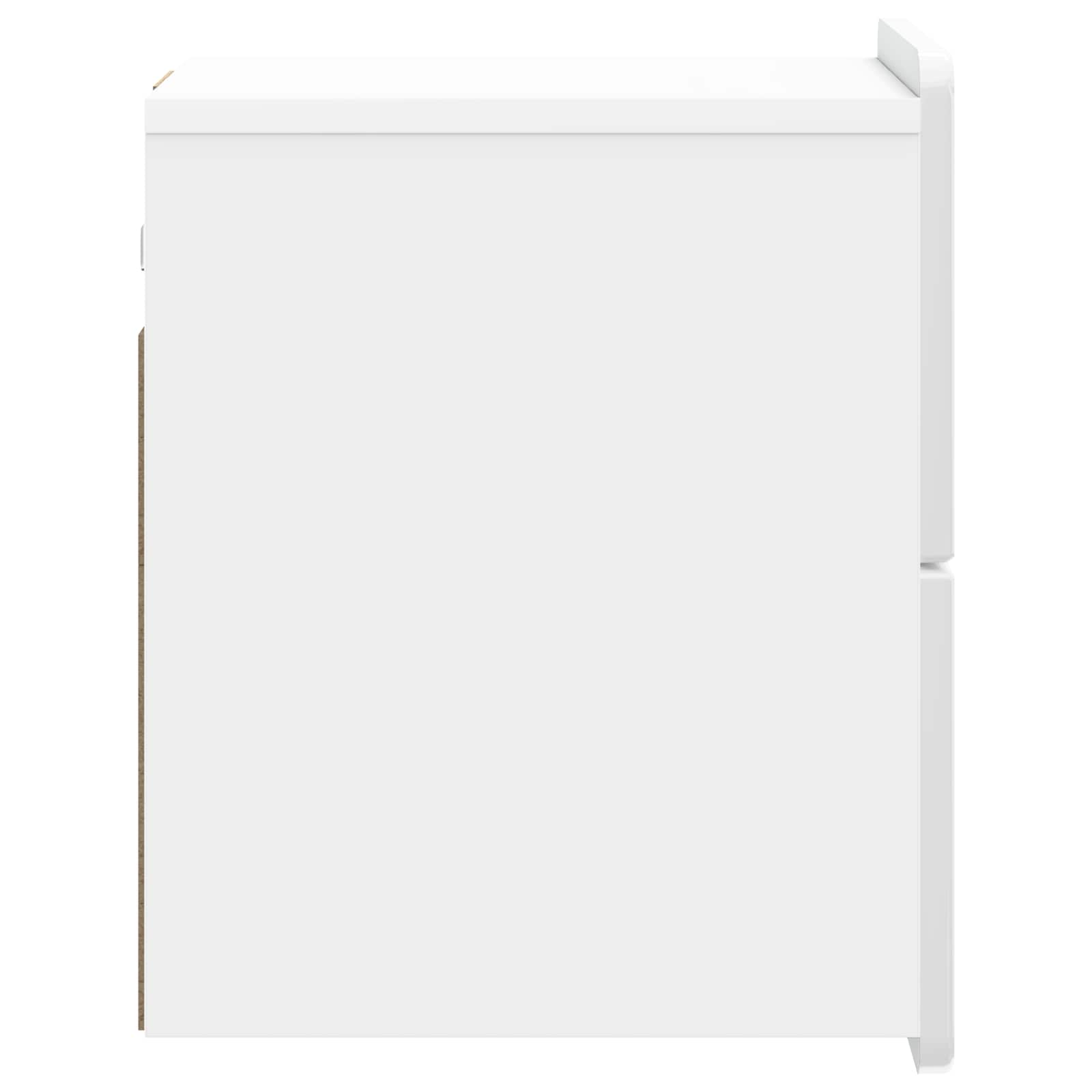 Sieninis naktinis staliukas Itin blizgi balta 33 x 34,5 x 43 cm