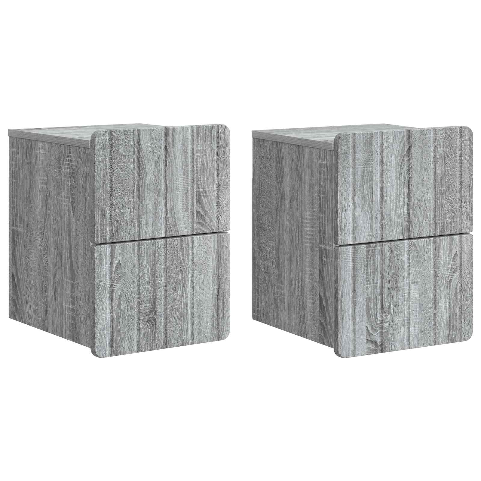 Sieninis naktinis staliukas 2 pcs Pilka sonoma ąžuolo