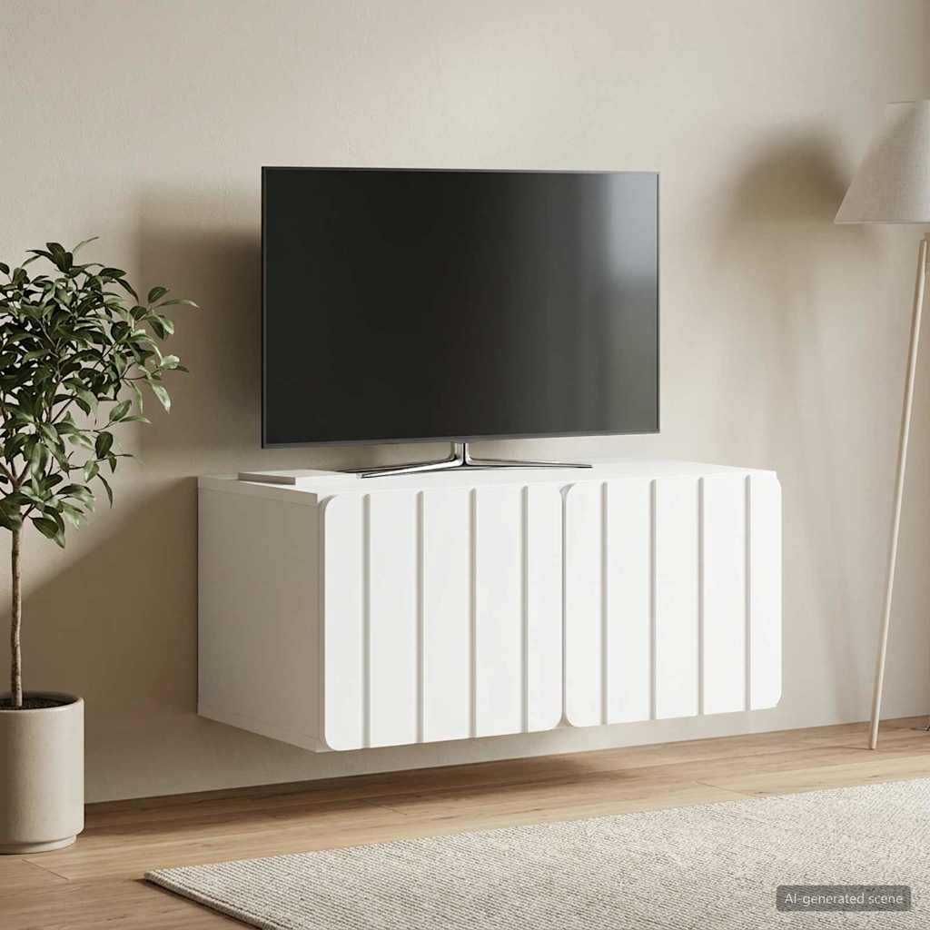 Sieninė TV spintelė Balta 59,5 x 41 x 30 cm Apdirbta mediena