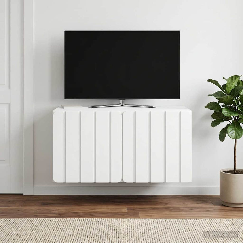 Sieninė TV spintelė Balta 59,5 x 41 x 30 cm Apdirbta mediena