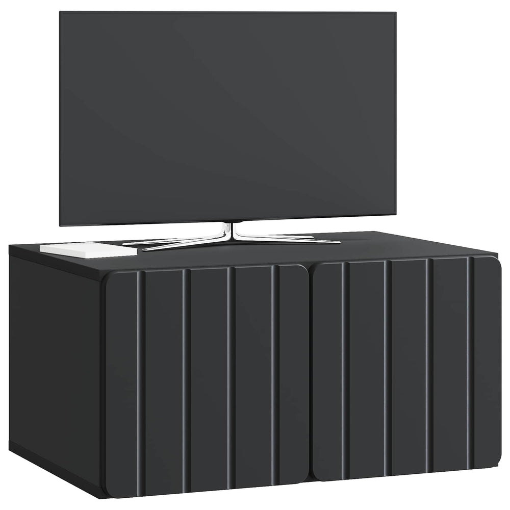 Sieninė TV spintelė Juoda 59,5 x 41 x 30 cm Apdirbta mediena