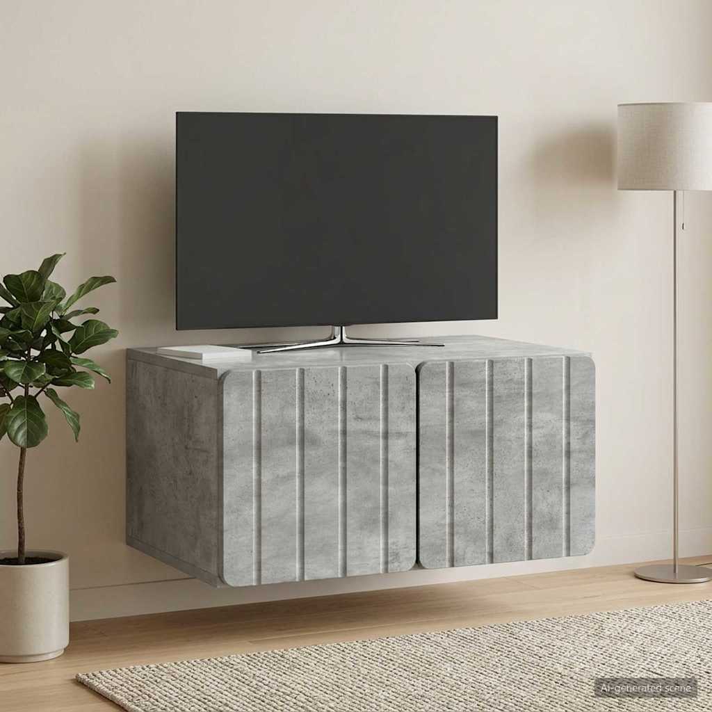 Sieninė TV spintelė Betono pilka 59,5 x 41 x 30 cm