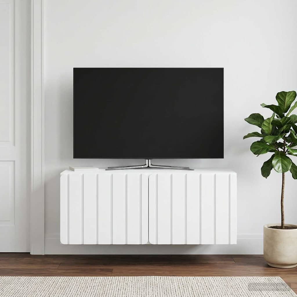 Sieninė TV spintelė Balta 78,5 x 41 x 30 cm Apdirbta mediena