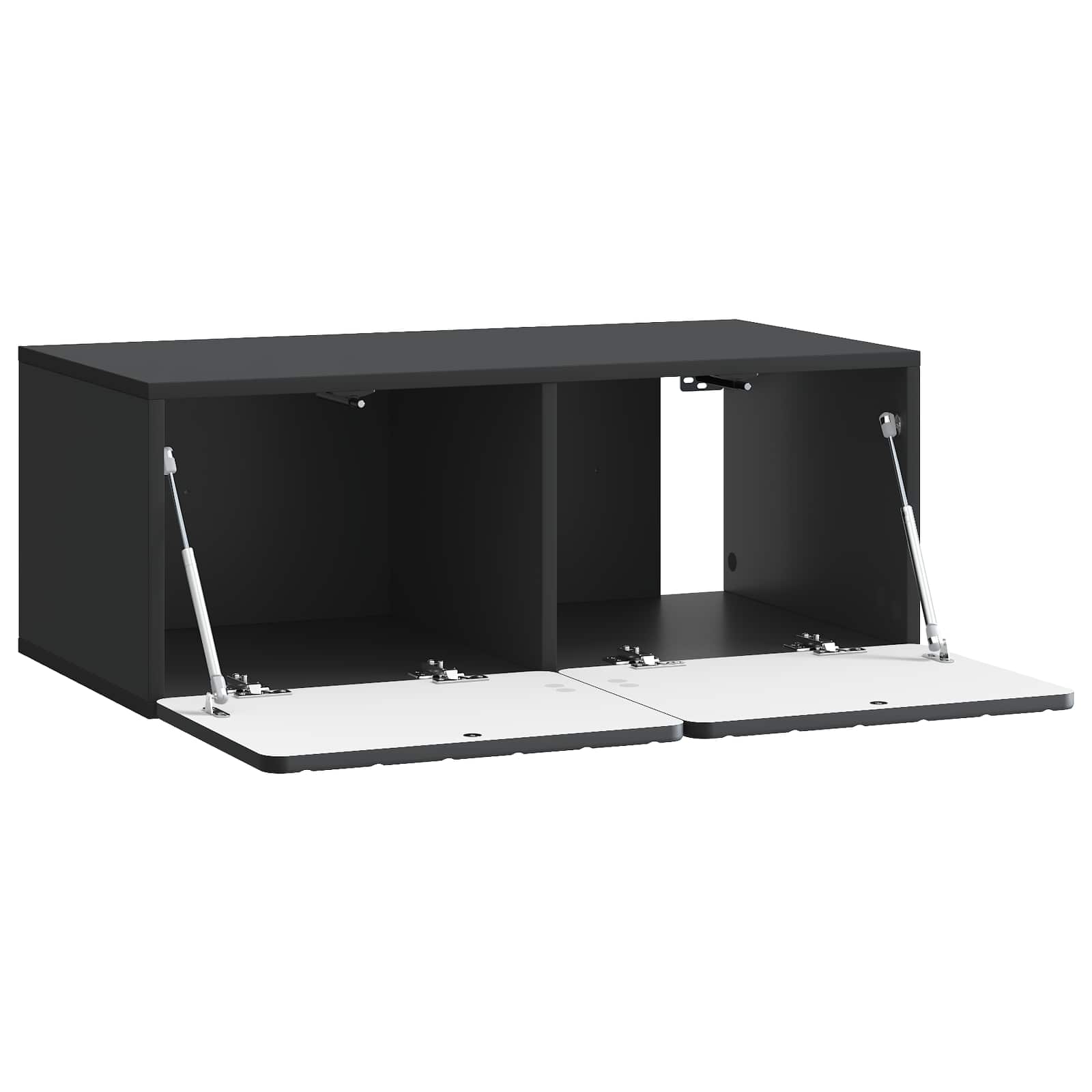 Sieninė TV spintelė Juoda 78,5 x 41 x 30 cm Apdirbta mediena