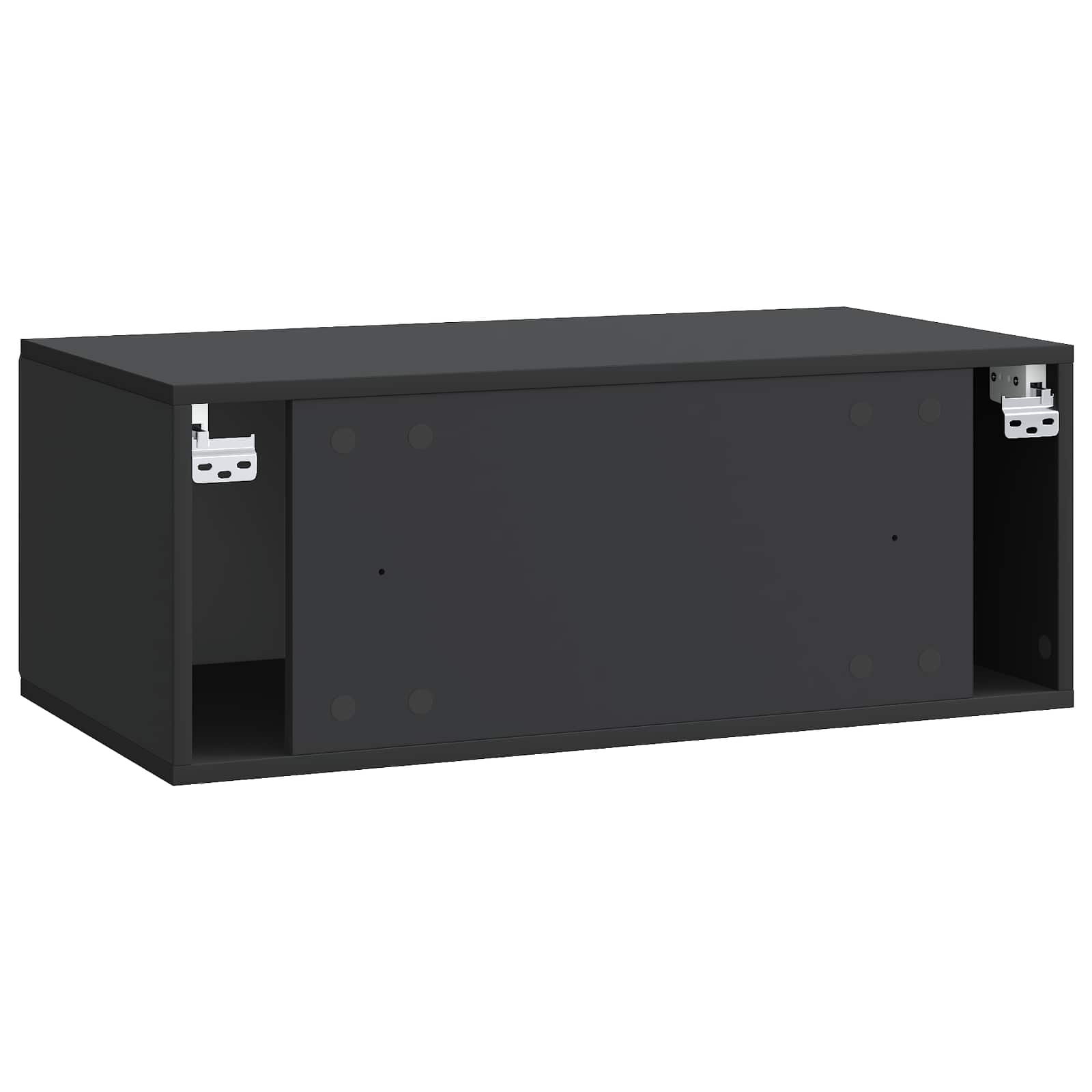 Sieninė TV spintelė Juoda 78,5 x 41 x 30 cm Apdirbta mediena