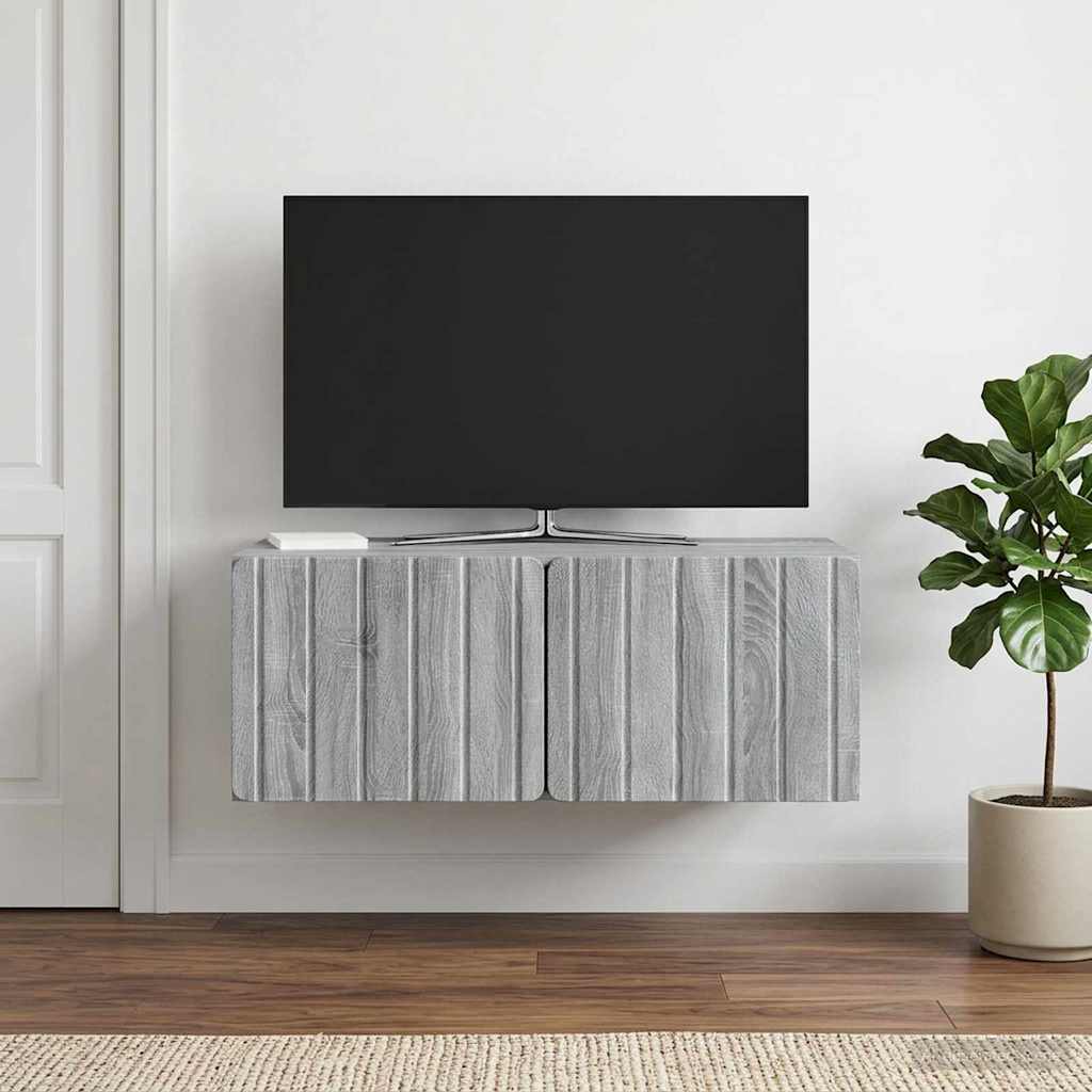 Sieninė TV spintelė Pilka sonoma ąžuolo 78,5 x 41 x 30 cm