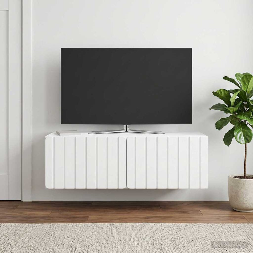 Sieninė TV spintelė Balta 98 x 41 x 30 cm Apdirbta mediena