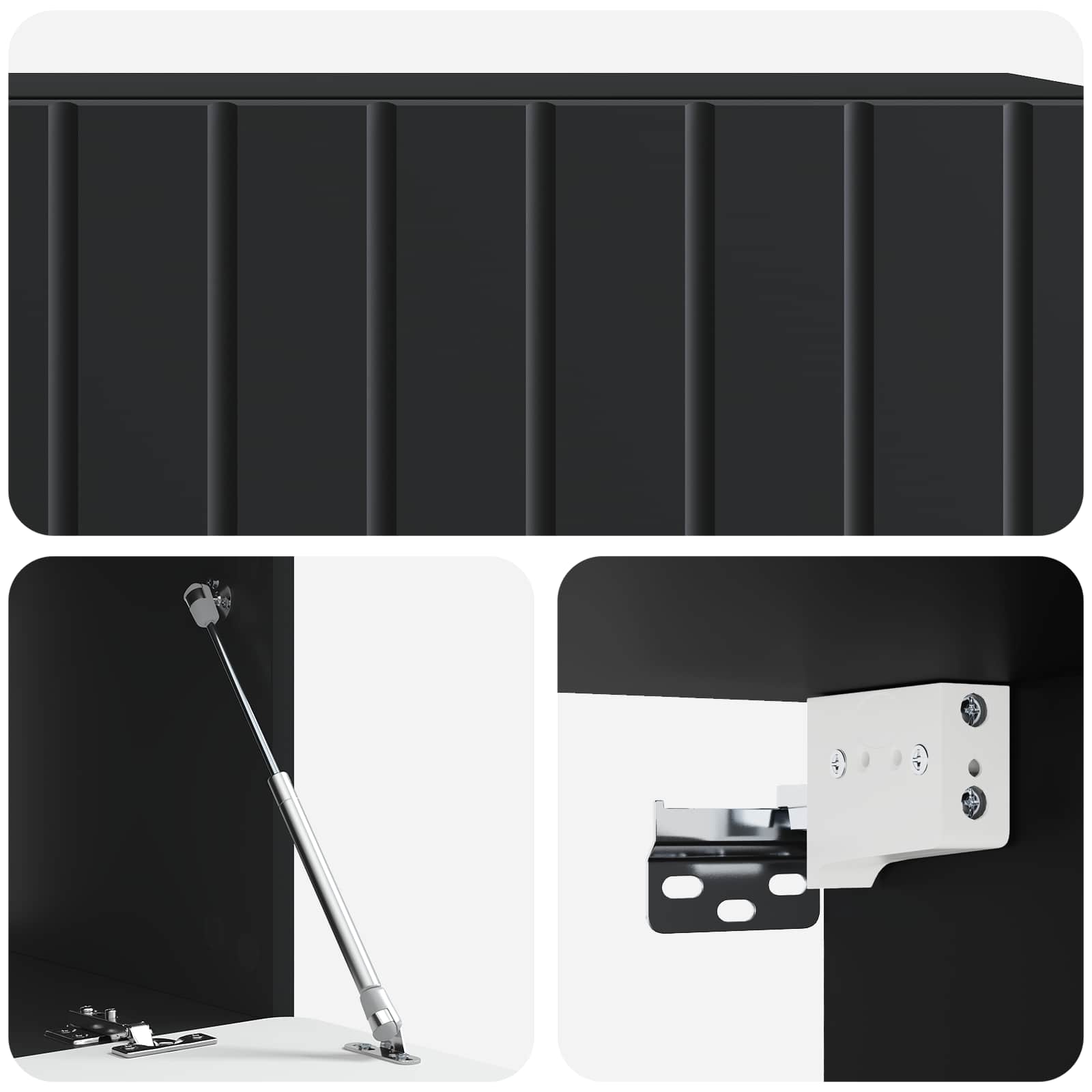 Sieninė TV spintelė Juoda 98 x 41 x 30 cm Apdirbta mediena
