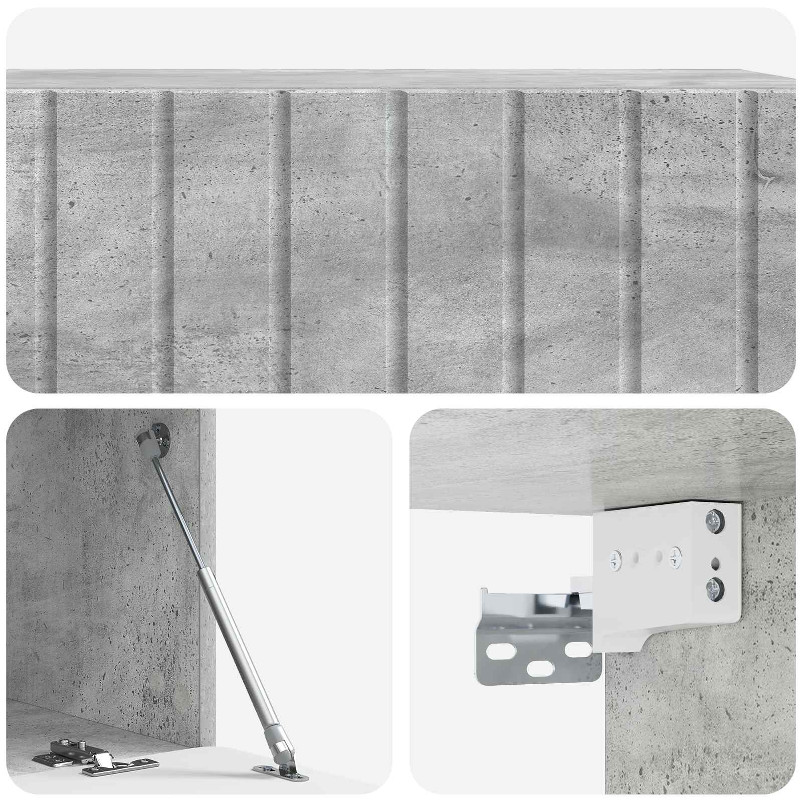 Sieninė TV spintelė Betono pilka 98 x 41 x 30 cm