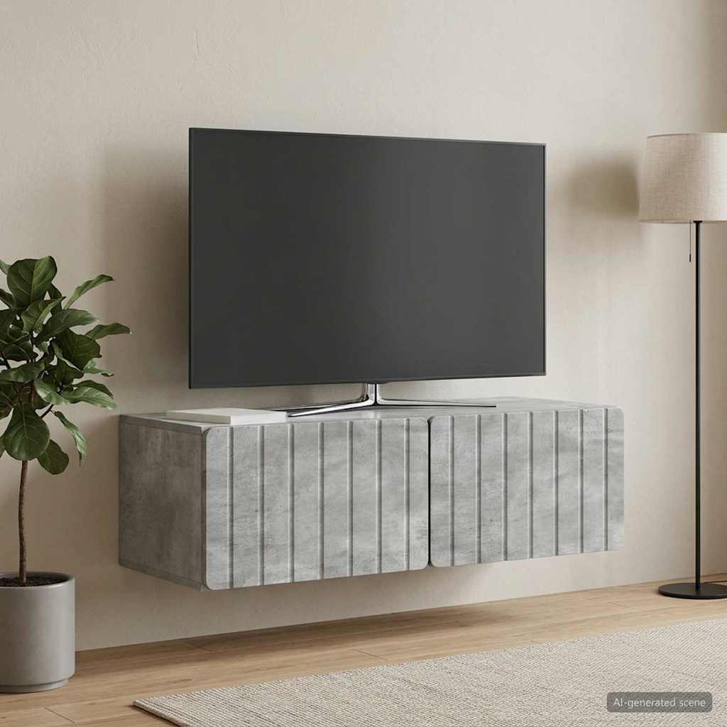 Sieninė TV spintelė Betono pilka 98 x 41 x 30 cm