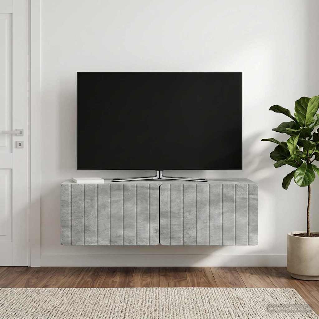 Sieninė TV spintelė Betono pilka 98 x 41 x 30 cm