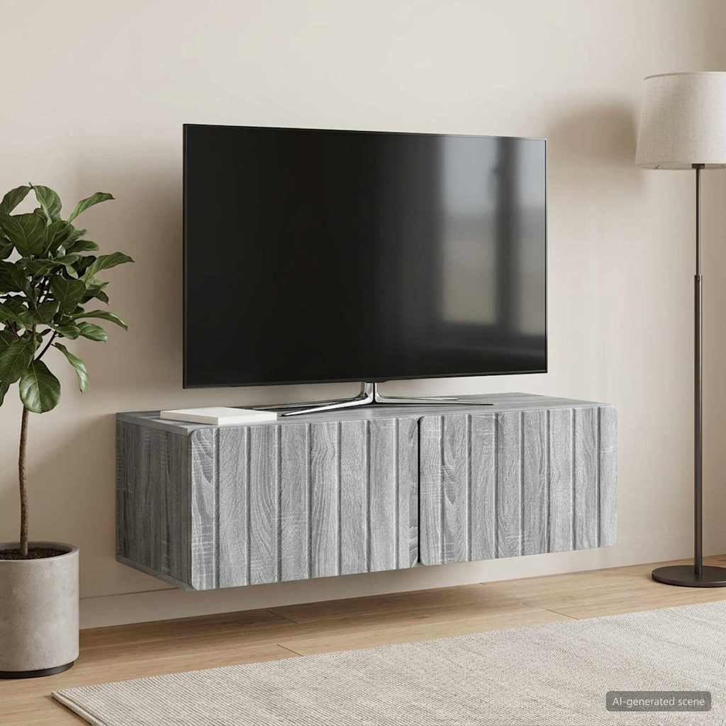 Sieninė TV spintelė Pilka sonoma ąžuolo 98 x 41 x 30 cm