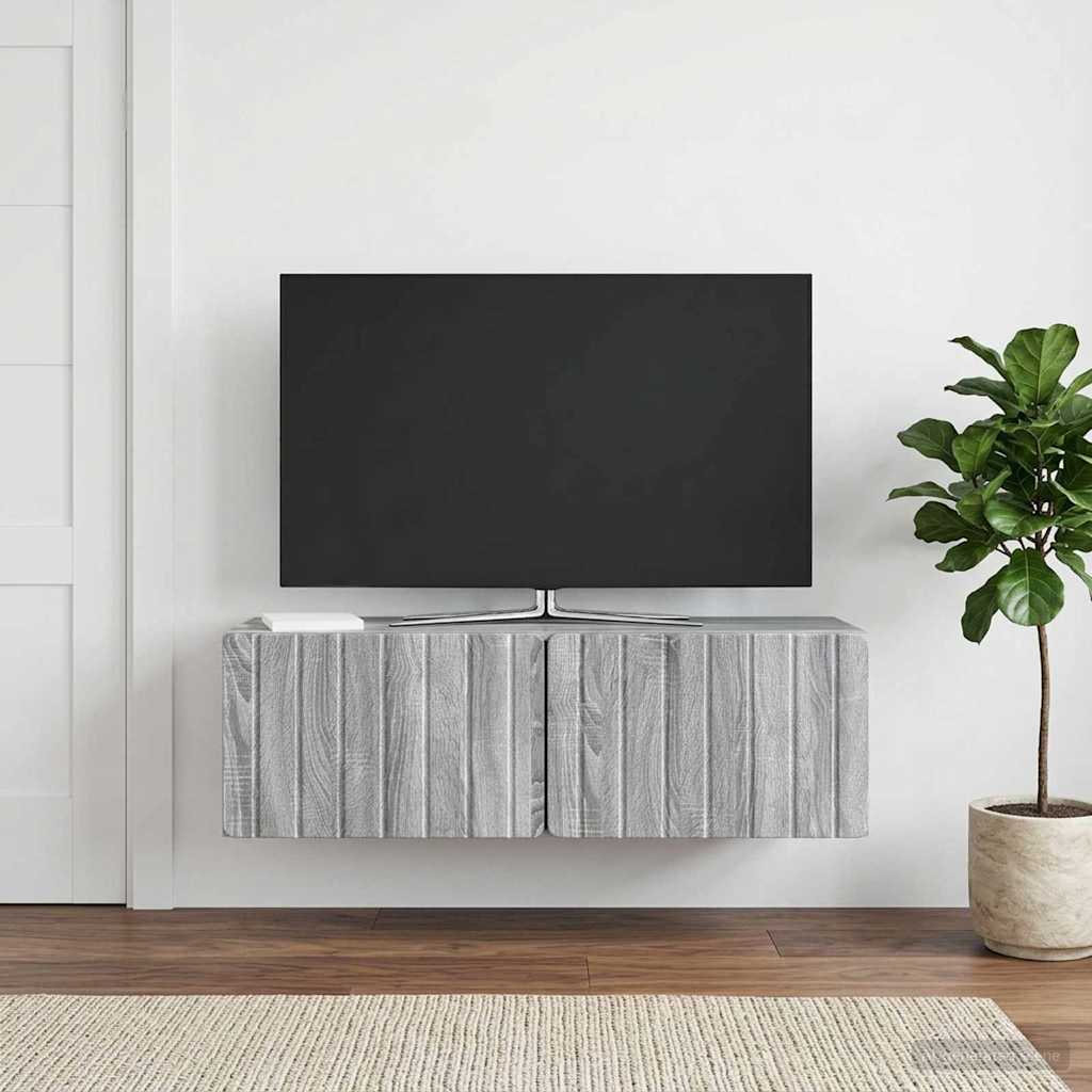 Sieninė TV spintelė Pilka sonoma ąžuolo 98 x 41 x 30 cm