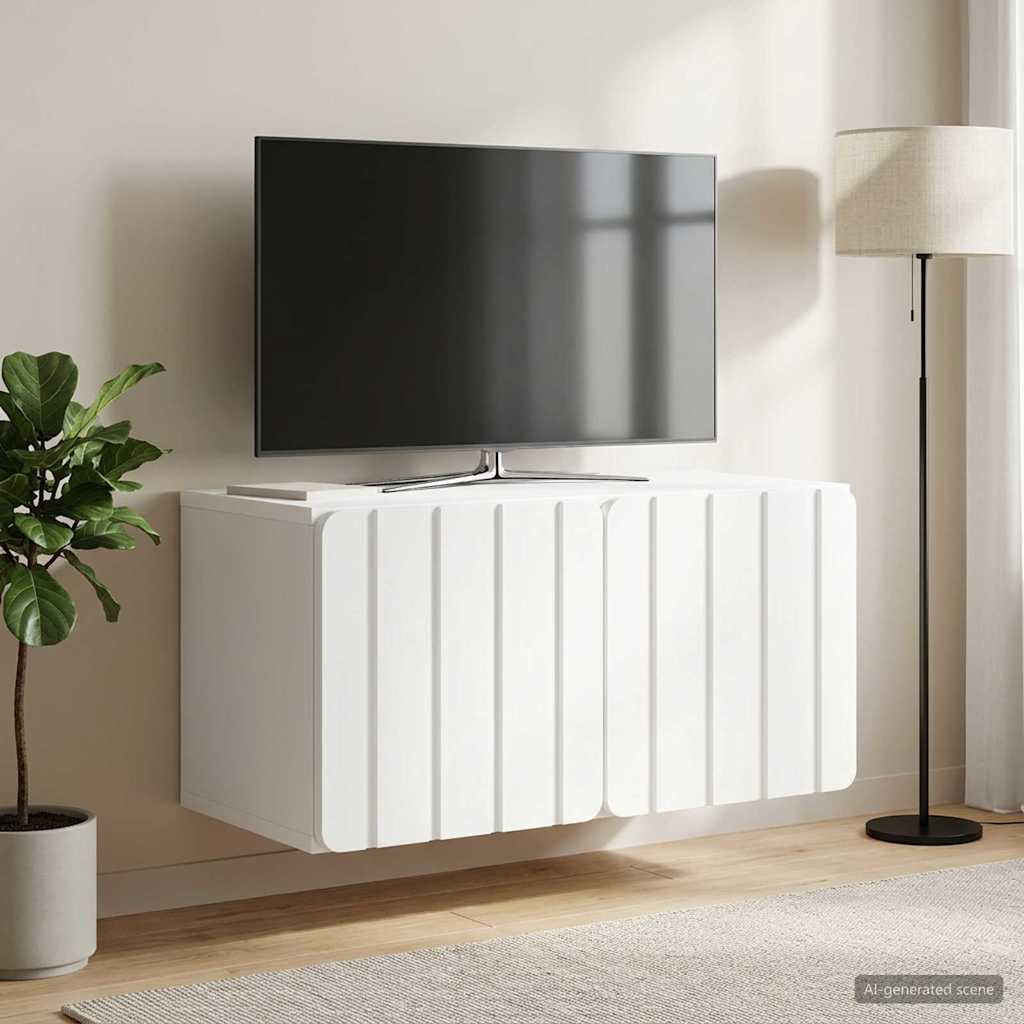 Sieninė TV spintelė Balta 59,5 x 31 x 30 cm Apdirbta mediena